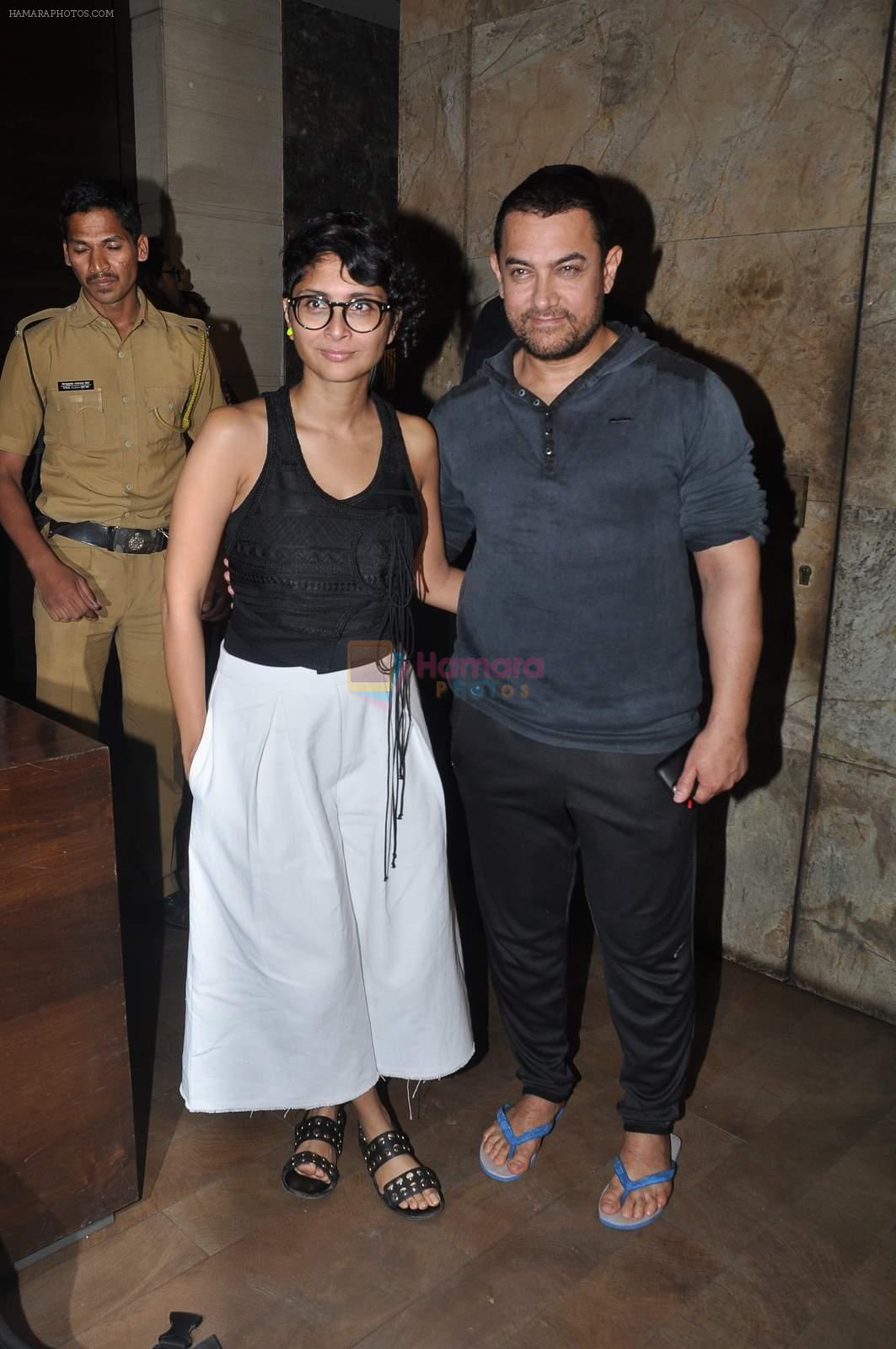 Aamir Khan, Kiran Rao at screening at Ligtbox in Mumbai on 2nd April 2015