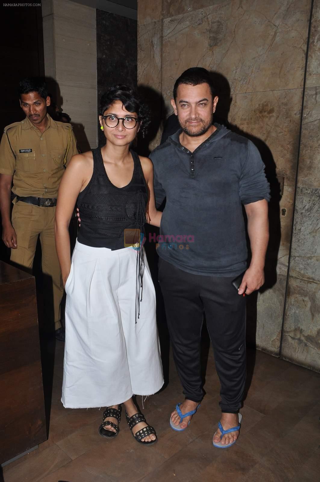 Aamir Khan, Kiran Rao at screening at Ligtbox in Mumbai on 2nd April 2015