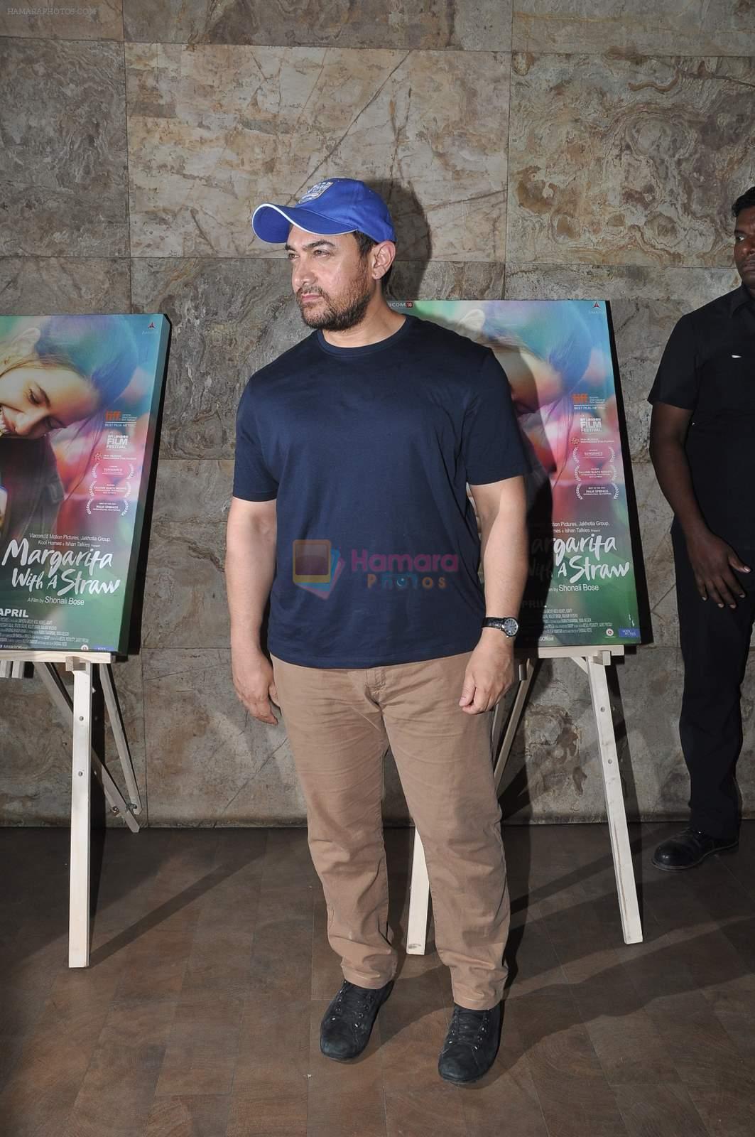 Aamir Khan at Margarita with a straw screening in Lightbox, Mumbai on 8th April 2015
