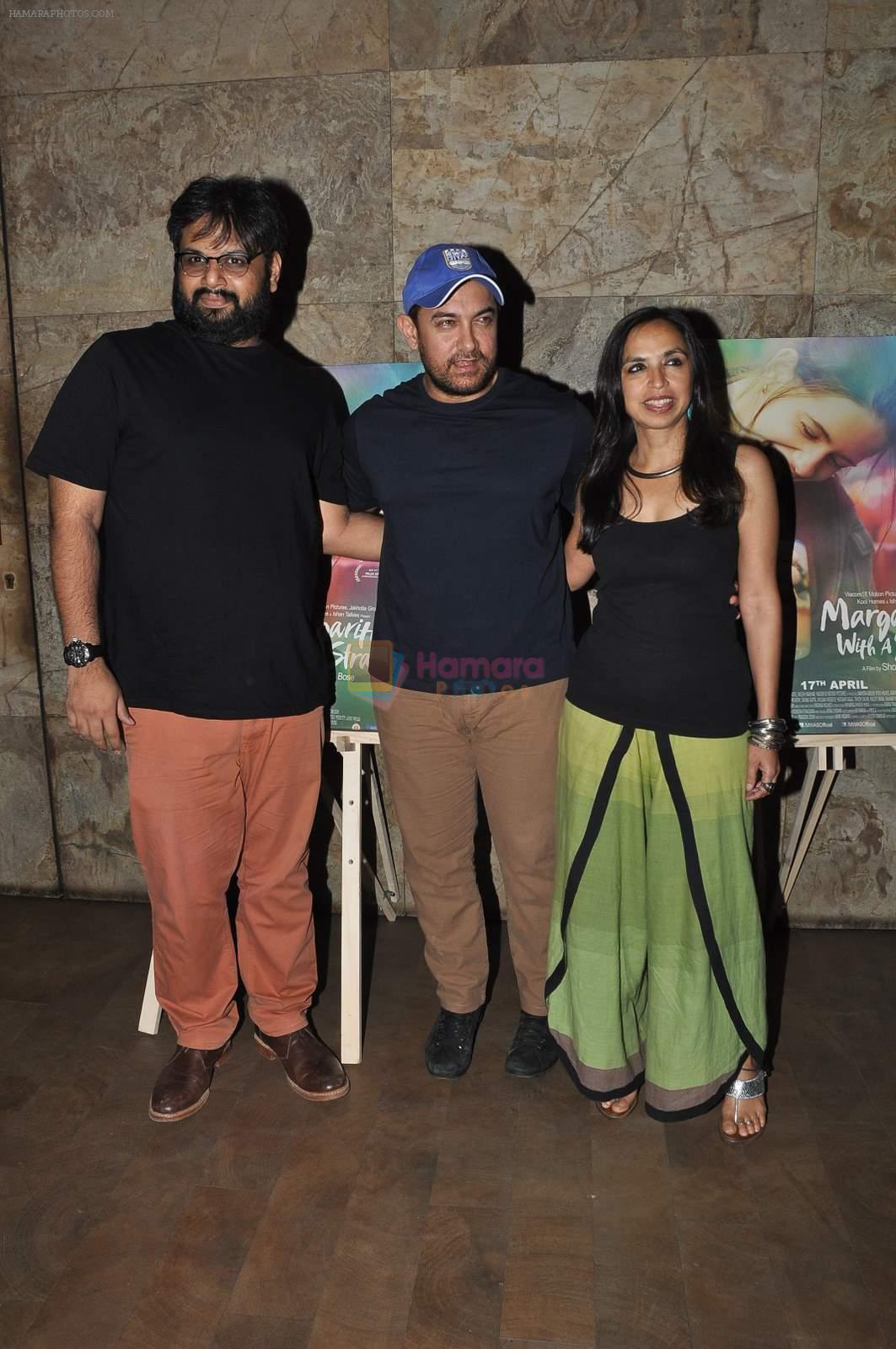 Nilesh Maniyar, Aamir Khan, Shonali Bose at Margarita with a straw screening in Lightbox, Mumbai on 8th April 2015
