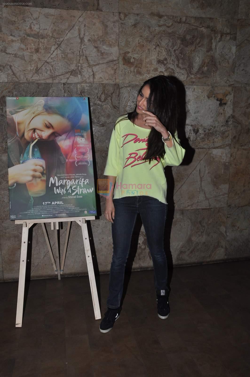 Shraddha Kapoor at Margarita with a straw screening in Lightbox, Mumbai on 8th April 2015