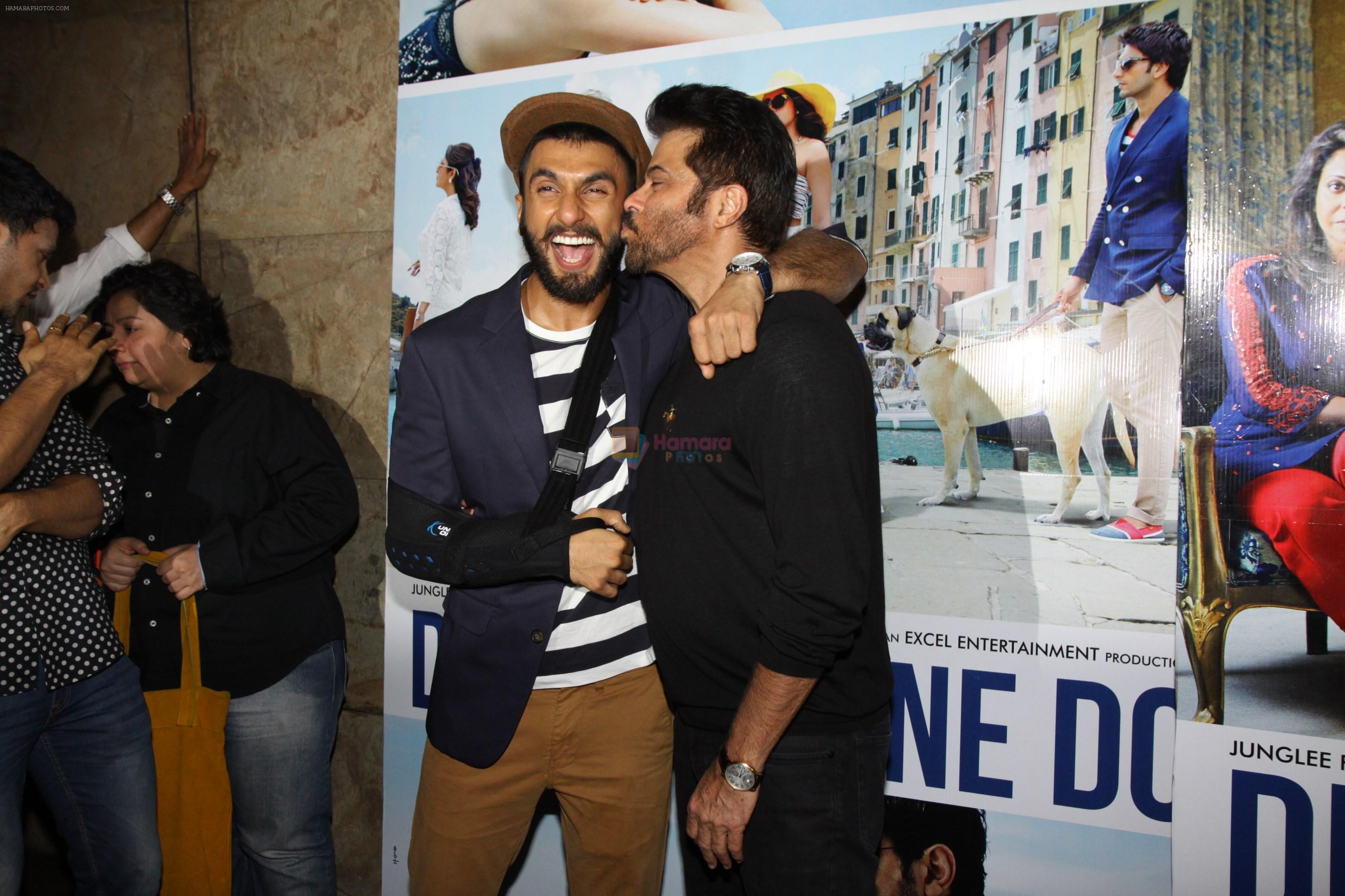 Ranveer Singh, Anil Kapoor at the First look launch of Dil Dhadakne Do in Mumbai on 15th April 2015