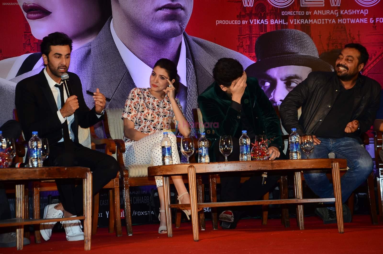 Ranbir Kapoor, Anushka Sharma, Anurag Kashyap, Karan Johar at Bombay Velvet press meet in Taj Lands End on 27th April 2015