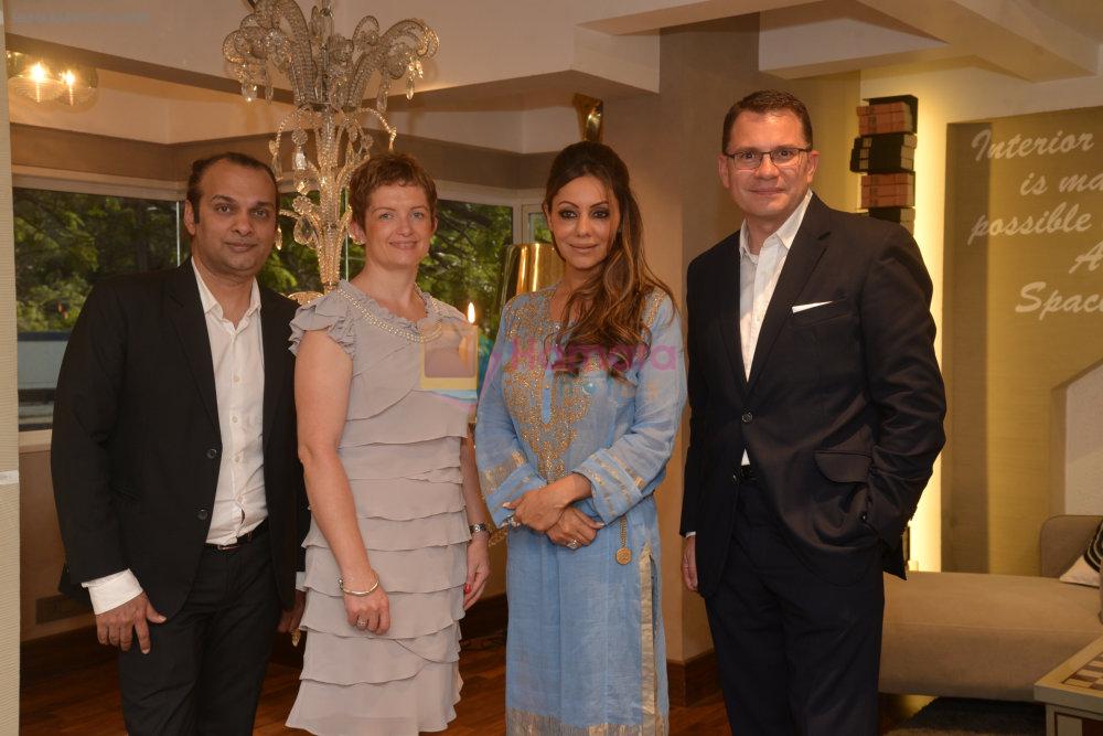 Raj Anand, Elodie Renaud, Gauri Khan and Frederic Bougeard at Hi tea at Gauri Khan's space for Maison & Objet in Khar, Mumbai on 29th April 2015