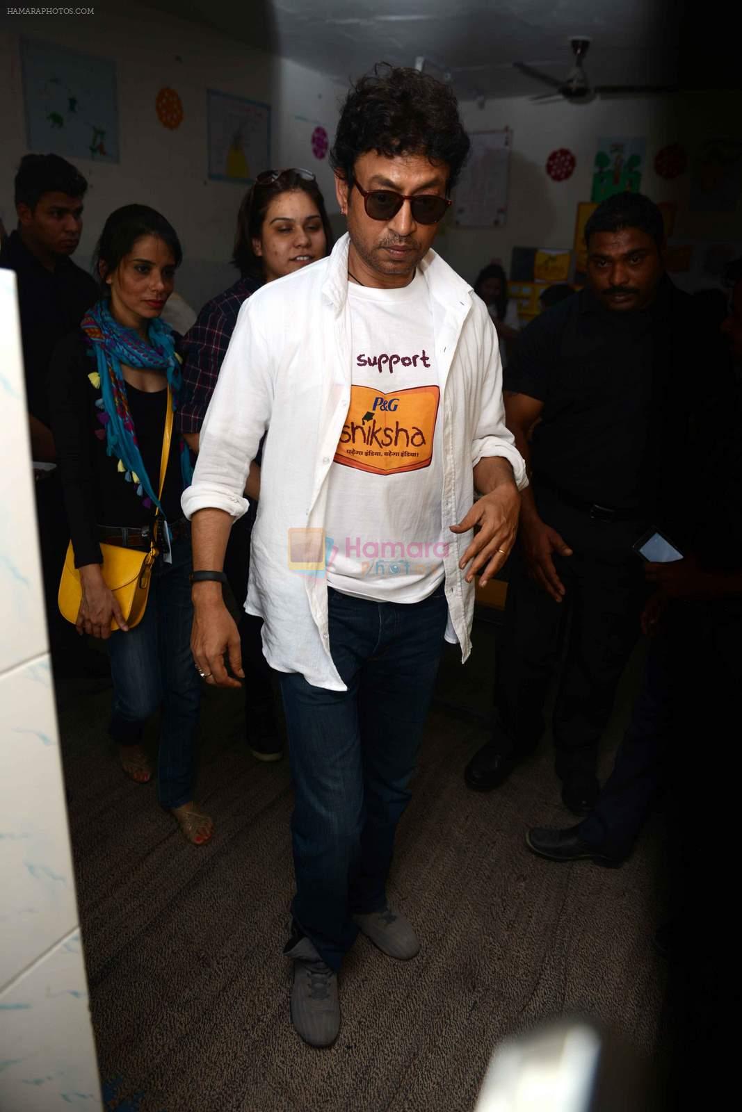 Irrfan Khan snapped at Delhi school on 30th April 2015