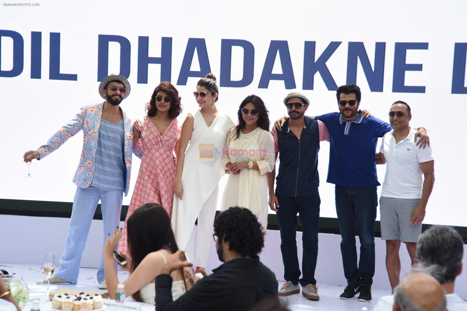Anil Kapoor, Ranveer Singh, Priyanka Chopra, Anushka Sharma, Rahul Bose, Farhan Akhtar, Shefali Shah at Dil Dhadakne Do music launch in Mumbai on 3rd May 2015