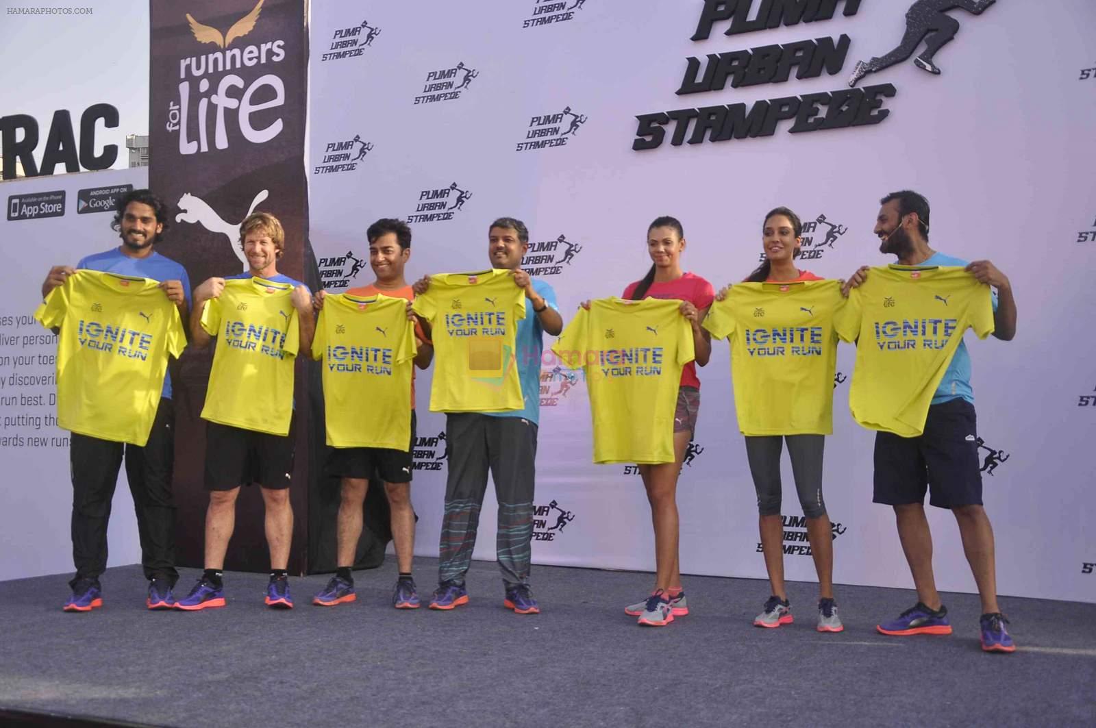 Lisa Haydon, Jonty Rhodes, Sharmila Nicollet grace the Puma Urban Stampede event in Mumbai on 4th May 2015