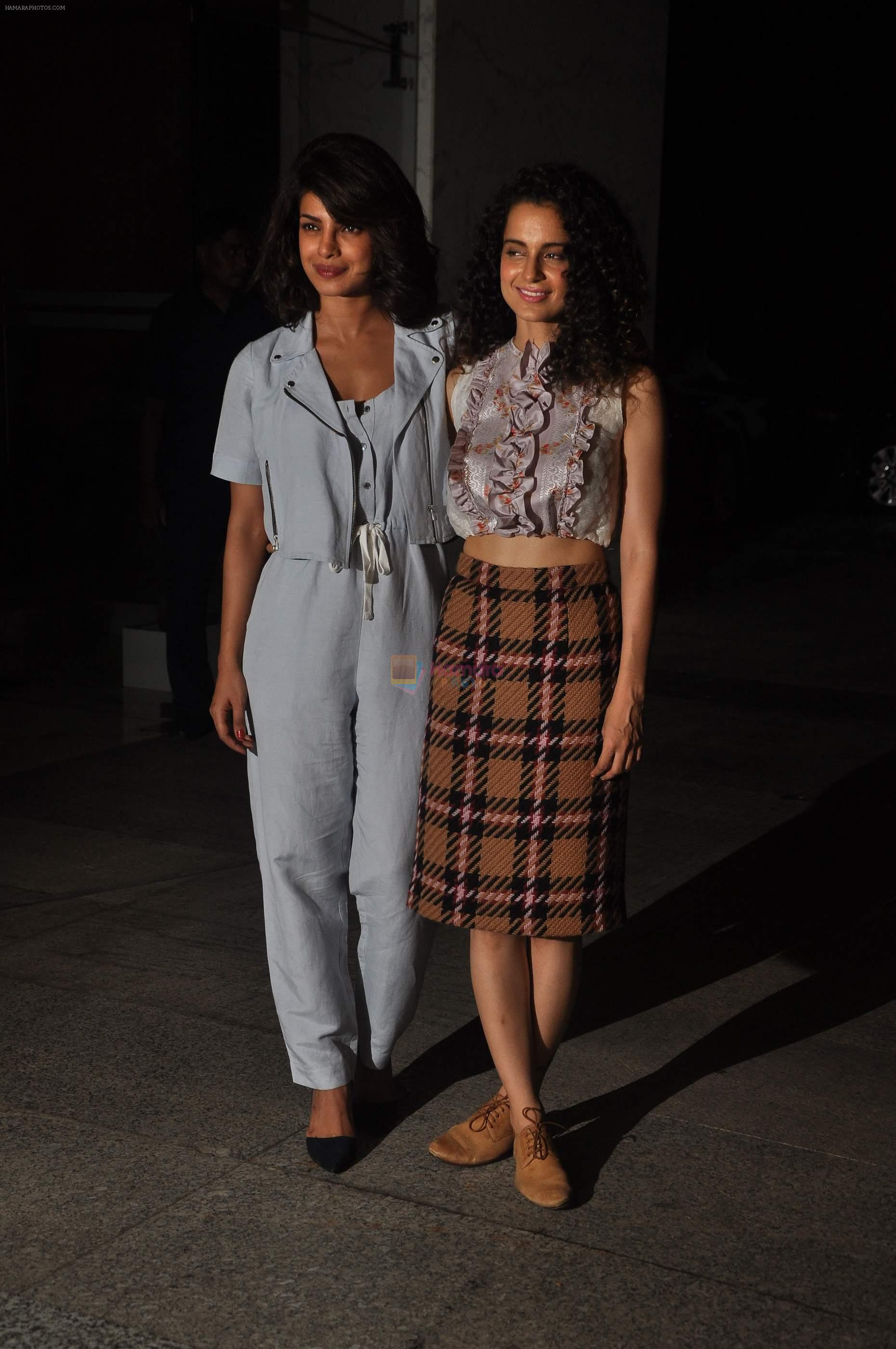 Priyanka and Kangana's bash for winning National Awards in Mumbai on 4th May 2015