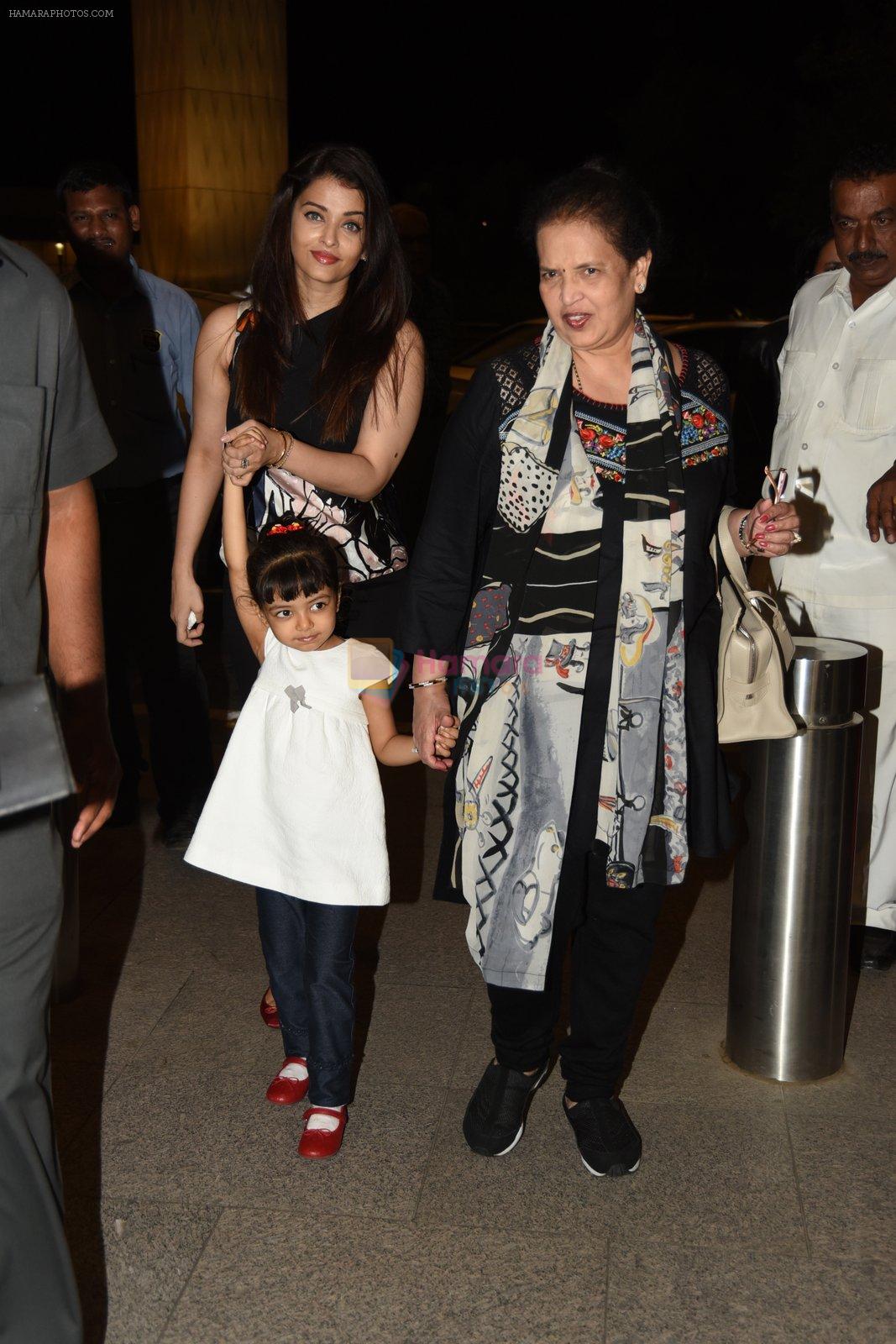 Aishwarya Rai Bachchan, Brinda Rai leave for Cannes Film Festival on 14th May 2015