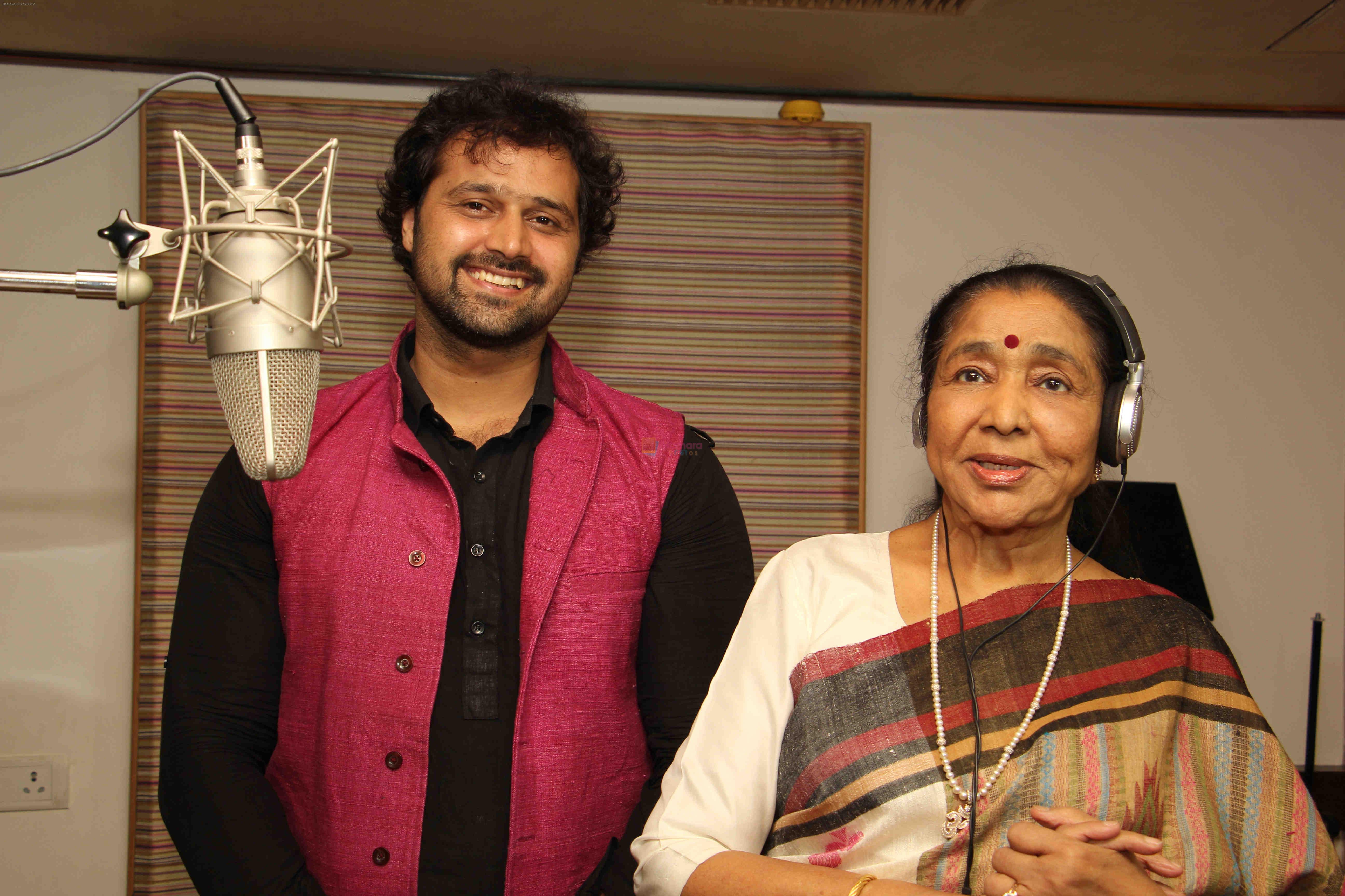 Asha Bhosle and Mudasir Ali at the recording of song Dehshat for Kripa Movies_ Lucknow Times directed by Sudipto Sen......