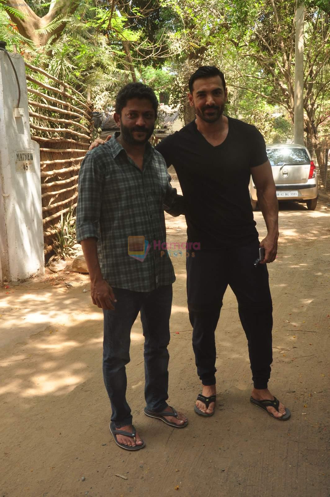 John Abraham snapped with Nishikat Kamat in Andheri, Mumbai on 20th May 2015