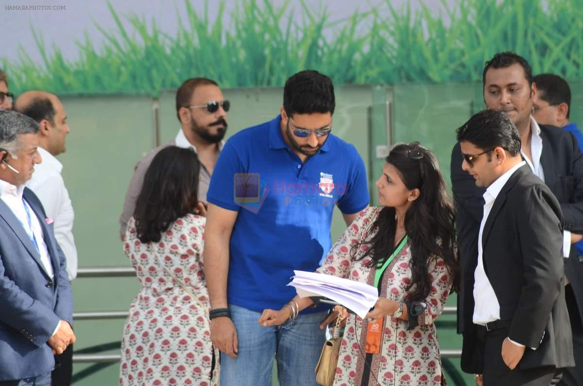 Abhishek bachchan at the launch of Reliance Foundations Jio Gardens and organises Young Champs Football match on 27th May 2015