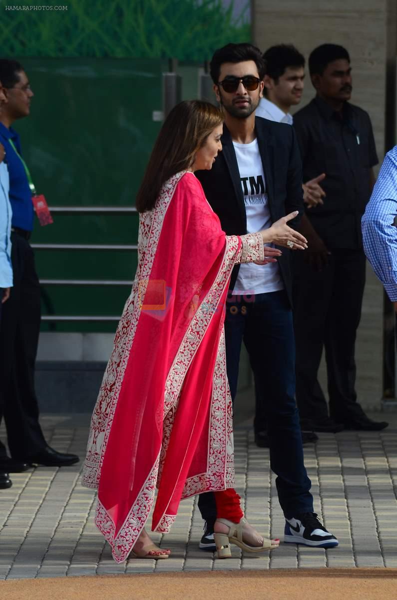 Nita Ambani, Ranbir Kapoor at the launch of Reliance Foundations Jio Gardens and organises Young Champs Football match on 27th May 2015