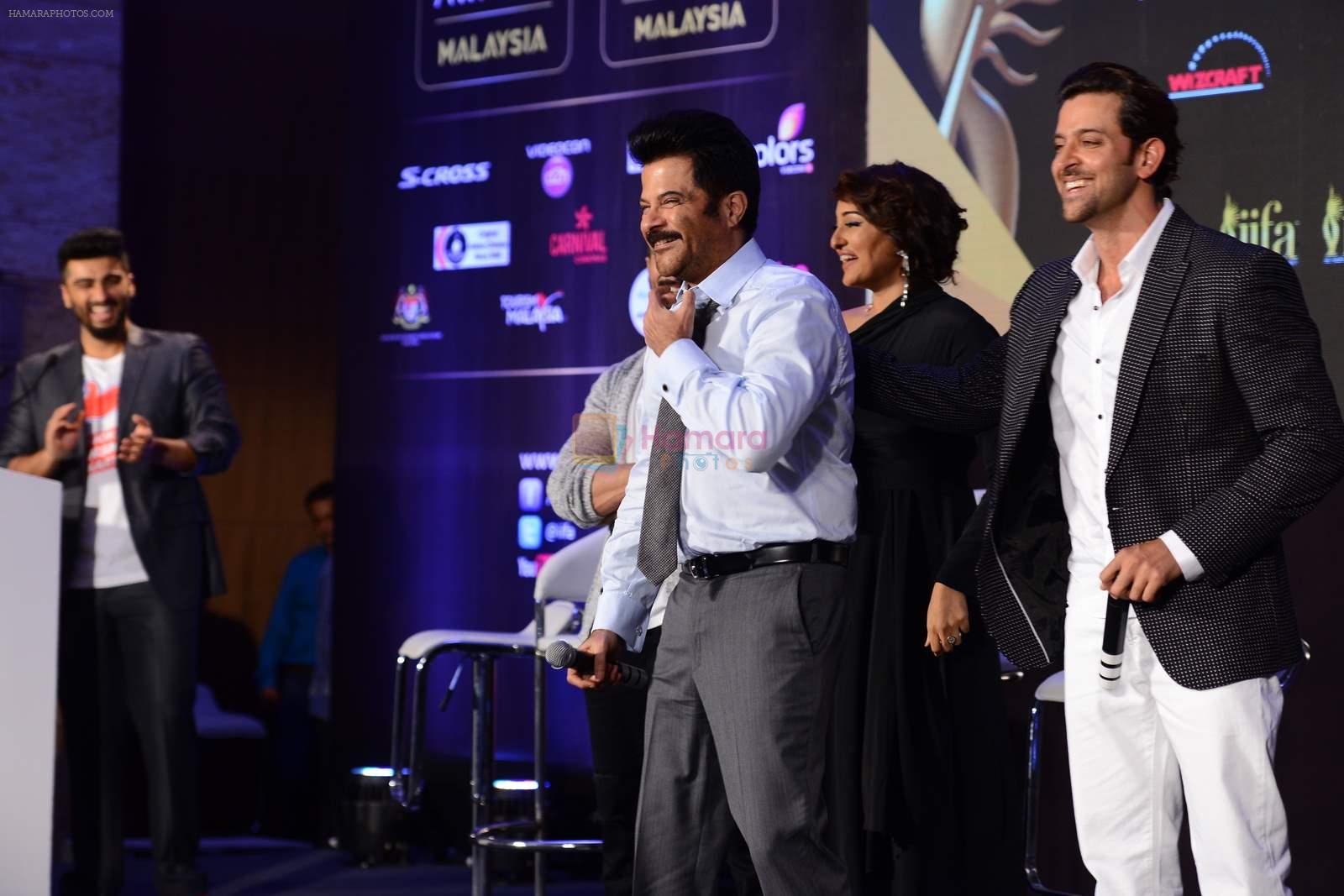 Shahid Kapoor, Arjun Kapoor, Anil Kapoor, Sonakshi Sinha, Hrithik Roshan at IIFA Malaysia press meet on 28th May 2015
