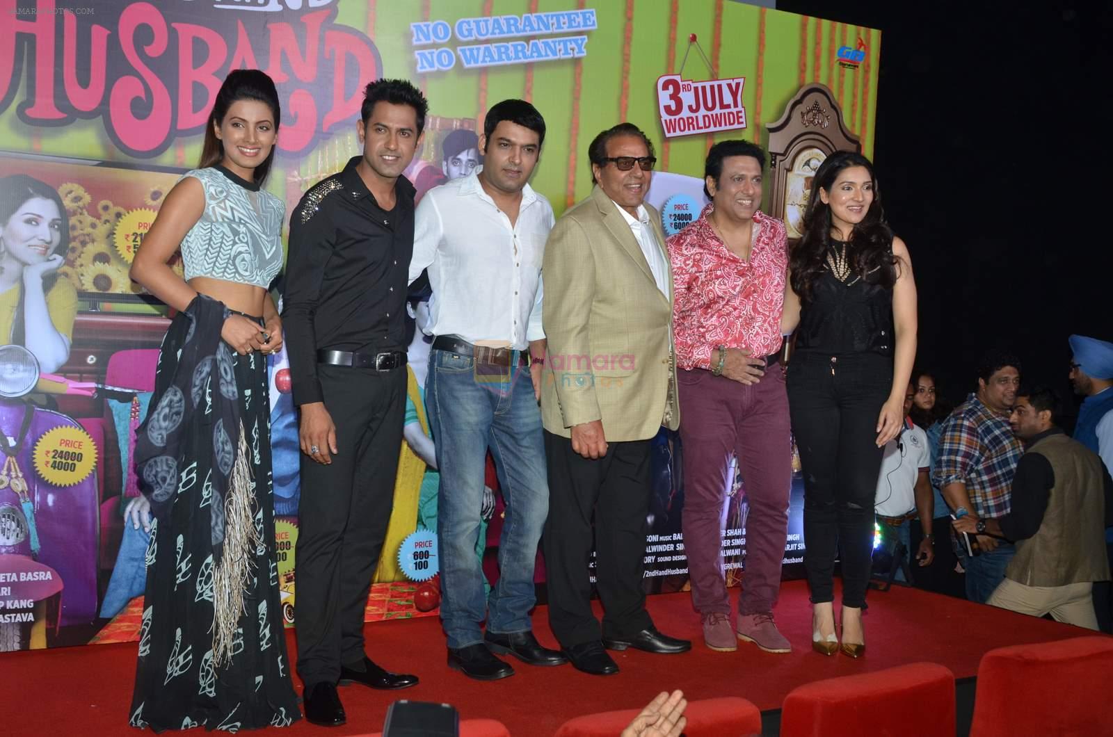 Kapil Sharma, Geeta Basra, Gippy Garewal, Govinda, Dharmendra, Narmmadaa Ahuja at the launch of first look & trailer of Second Hand Husband on 3rd June 2015