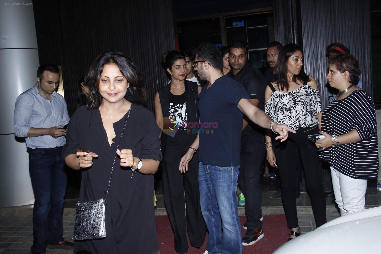 Priyanka Chopra, Zoya Akhtar, Ritesh Sidhwani, Shefali Shah snapped at Hard rock cafe before screening at Yashraj on 3rd June 2015