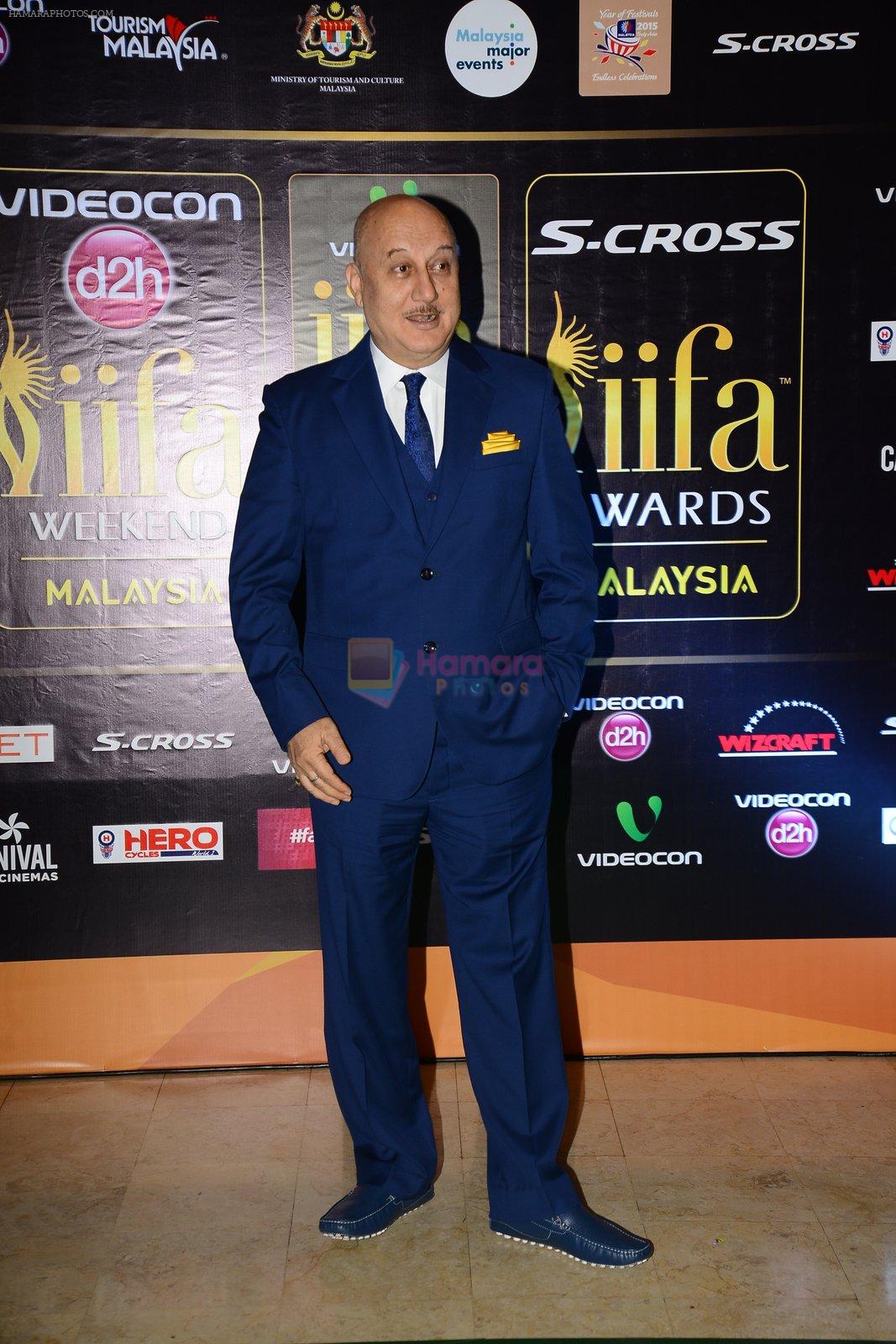Anupam Kher at Dil Dhadakne Do premiere at IIFA Awards on 6th June 2015