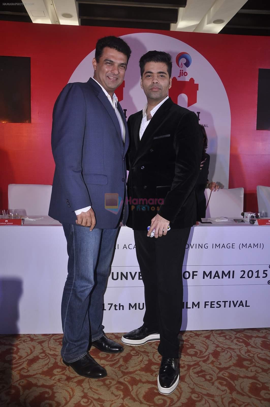 Karan Johar, Siddharth Roy Kapur at MAMI FEST press meet in Mumbai on 10th June 2015