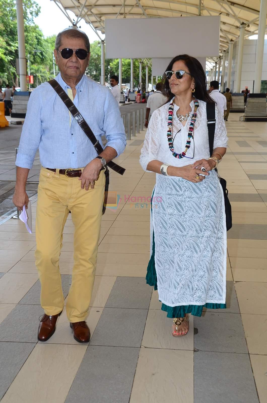 Shobhaa De snapped in Mumbai Airport on 10th June 2015