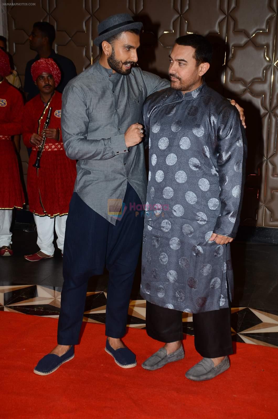 Aamir Khan, Ranveer Singh at PK success bash in Mumbai on 10th June 2015