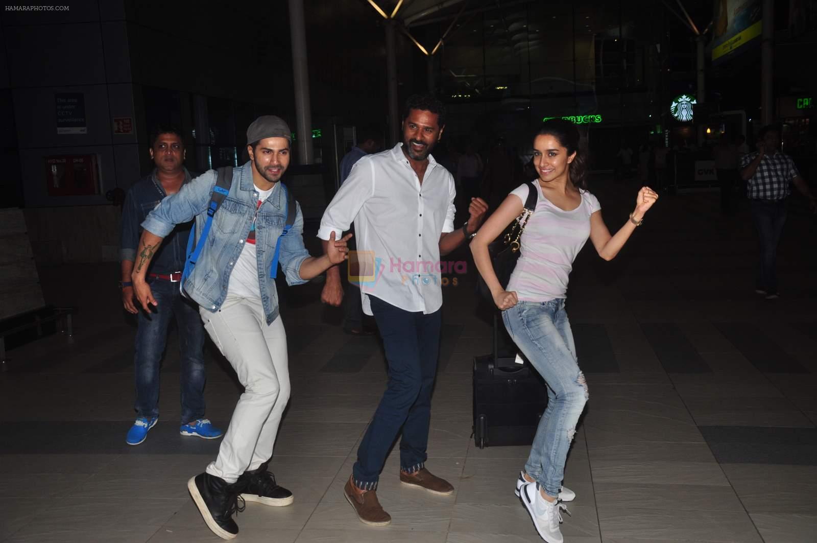 Varun Dhawan, Shraddha Kapoor and Prabhudeva danced at the airport for our shutterbug on 13th June 2015