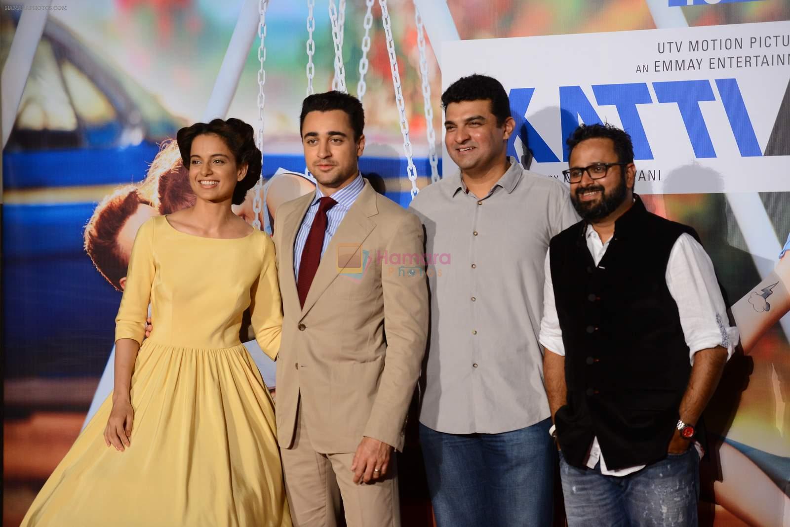 Kangana Ranaut, Imran Khan, Siddharth Roy Kapur at Katti Batti trailor launch in Mumbai on 14th June 2015