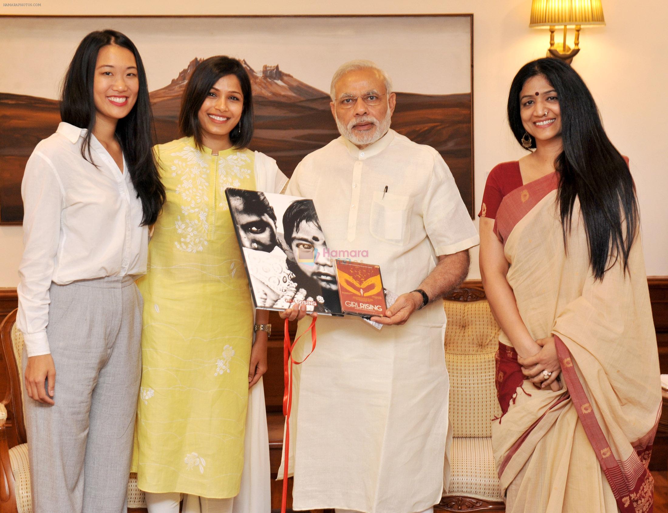 Freida Pinto meet PM for Girl Rising project