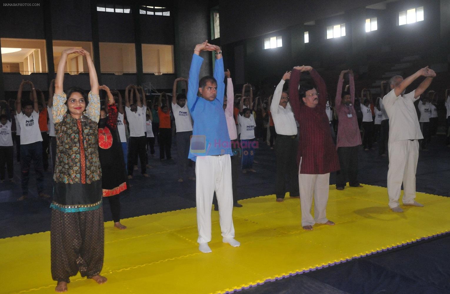 Madhoo and Subodh Tiwari celebrating  International Yoga Day by Kaivalyadham