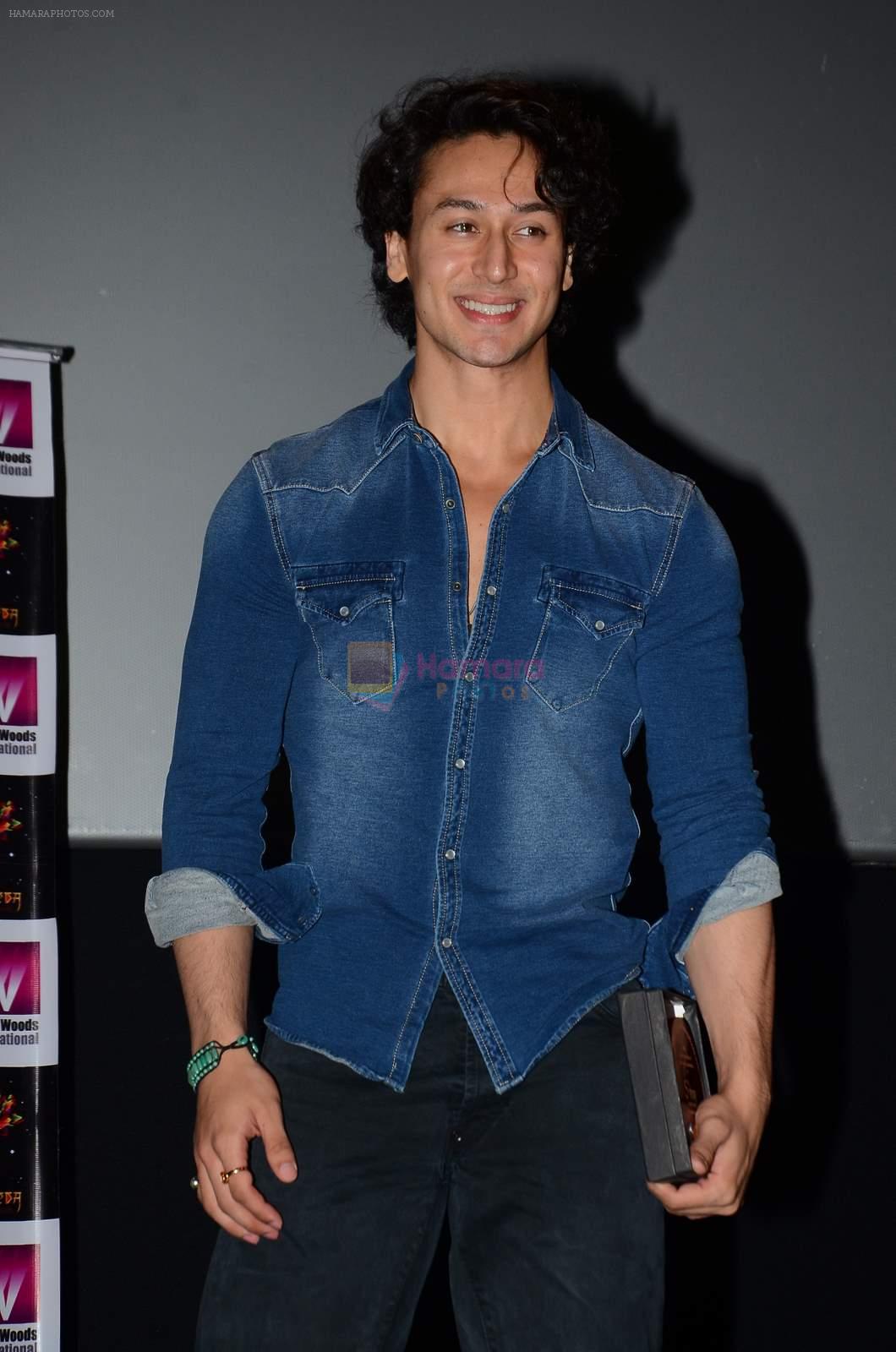 Tiger Shroff at Whistling Woods on World Yoga Day on 21st June 2015