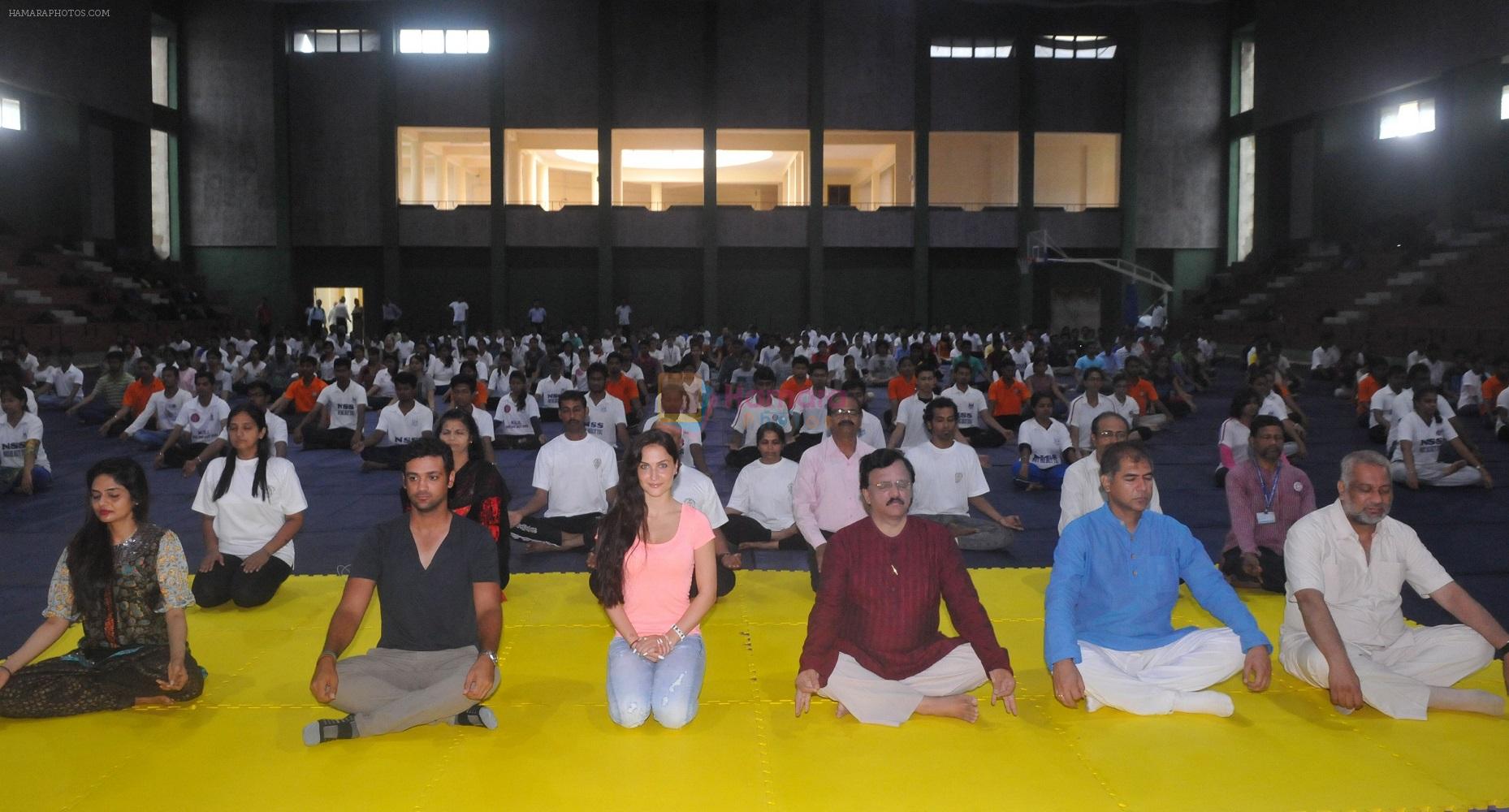 Madhoo, Rehan Pocha, and Eli Evram celebrating  International Yoga Day by Kaivalyadham
