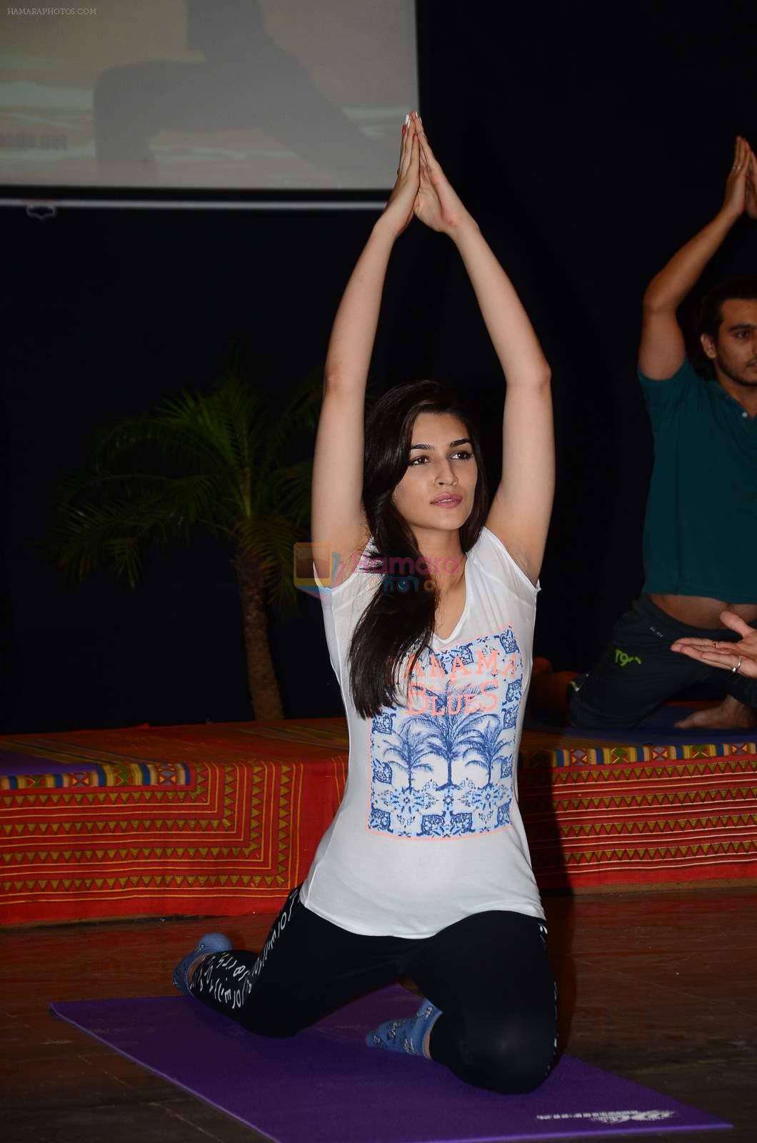Kriti Sanon at Whistling Woods on World Yoga Day on 21st June 2015
