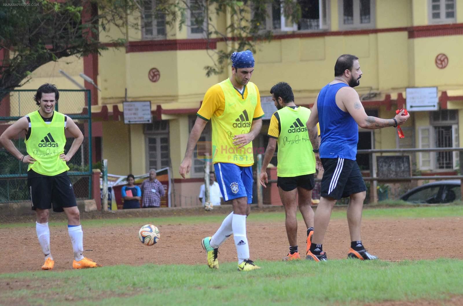 Ranbir Kapoor  snapped at all star football practice session in Bandra, Mumbai on 28th June 2015