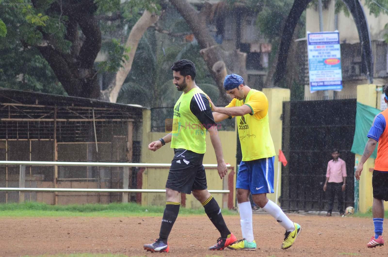 Abhishek Bachchan, Ranbir Kapoor snapped at all star football practice session in Bandra, Mumbai on 28th June 2015
