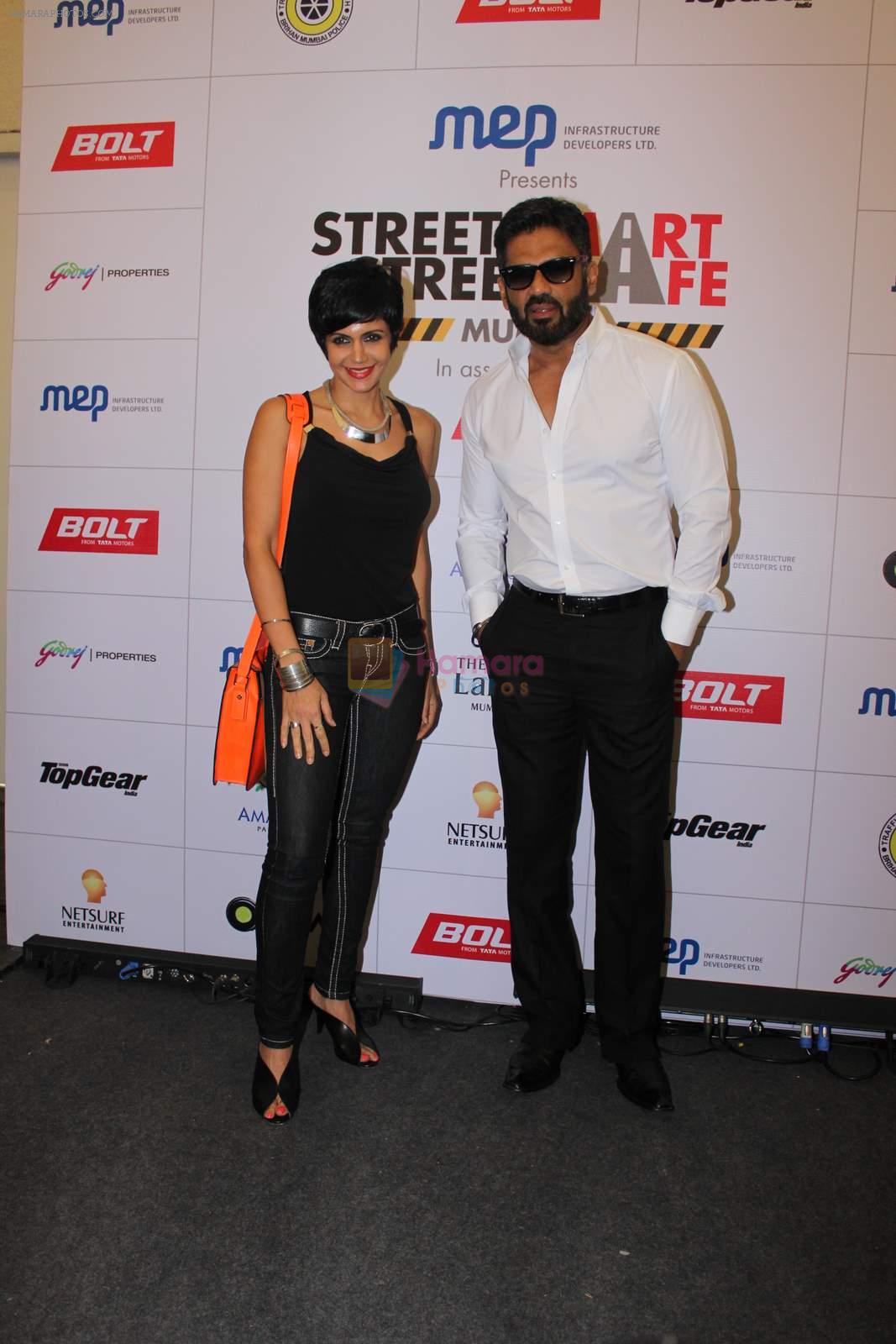 Mandira Bedi, Sunil Shetty at streetsmart street safe campaign launch by top gear magazine and mumbai police on  30th June 2015