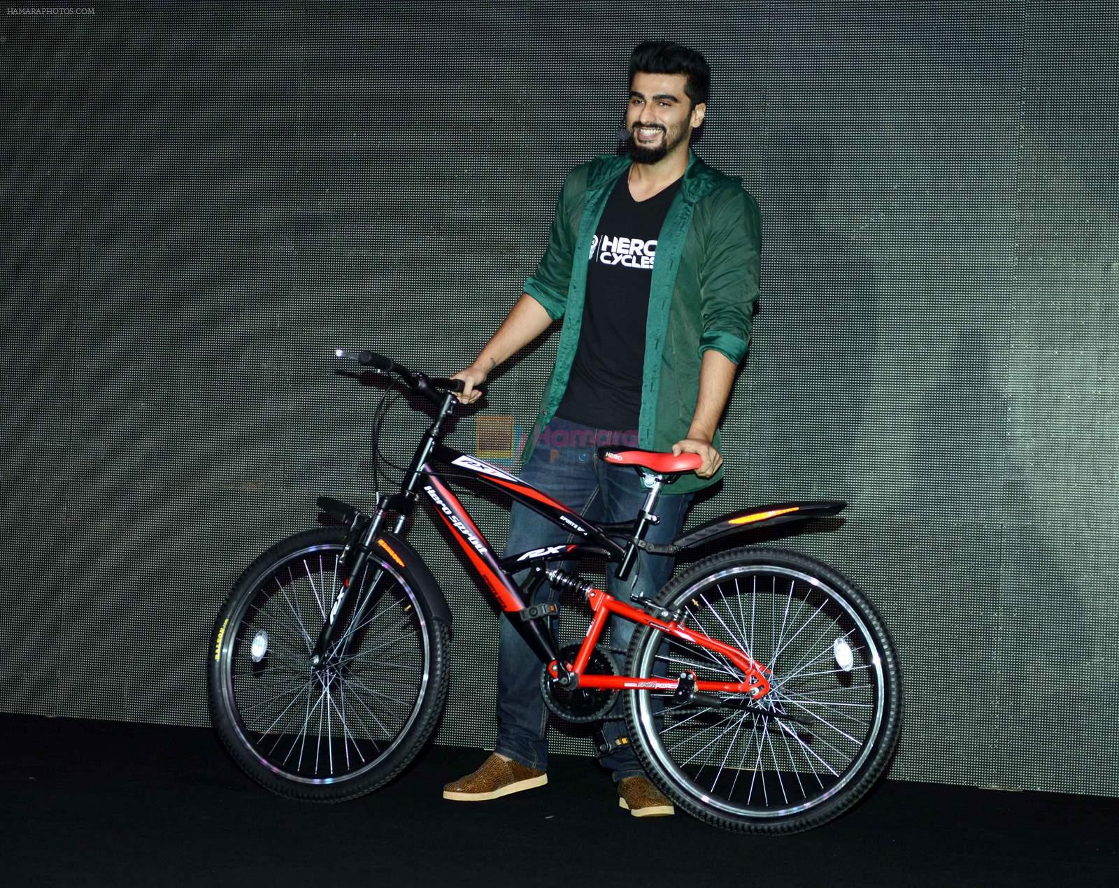 Arjun Kapoor promotes hero cycles in delhi on 30th June 2015