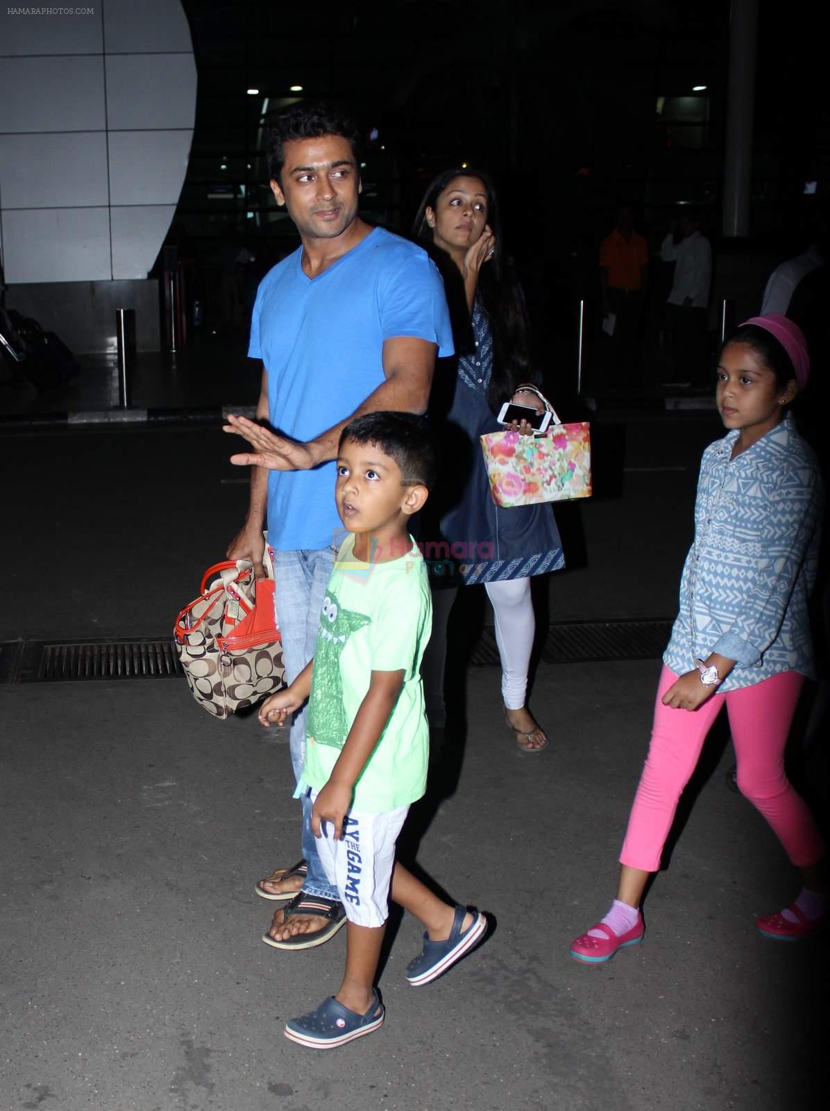 Suriya, Jyothika snapped at domestic airport in Mumbai on 2nd July 2015