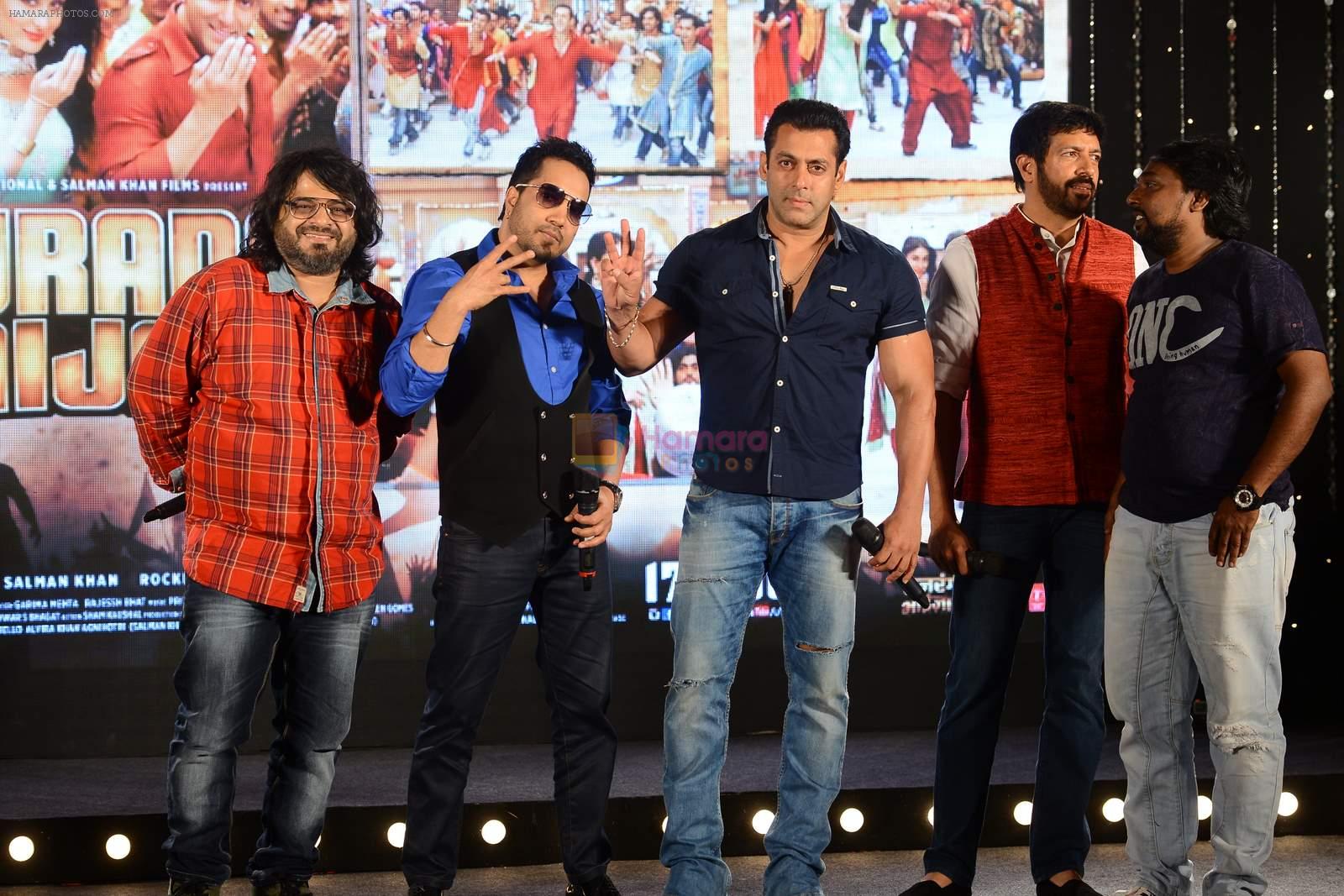 Salman Khan, Mika Singh, Pritam Chakraborty, Kabir Khan at Bajrangi Bhaijaan song launch in J W Marriott on 3rd July 2015