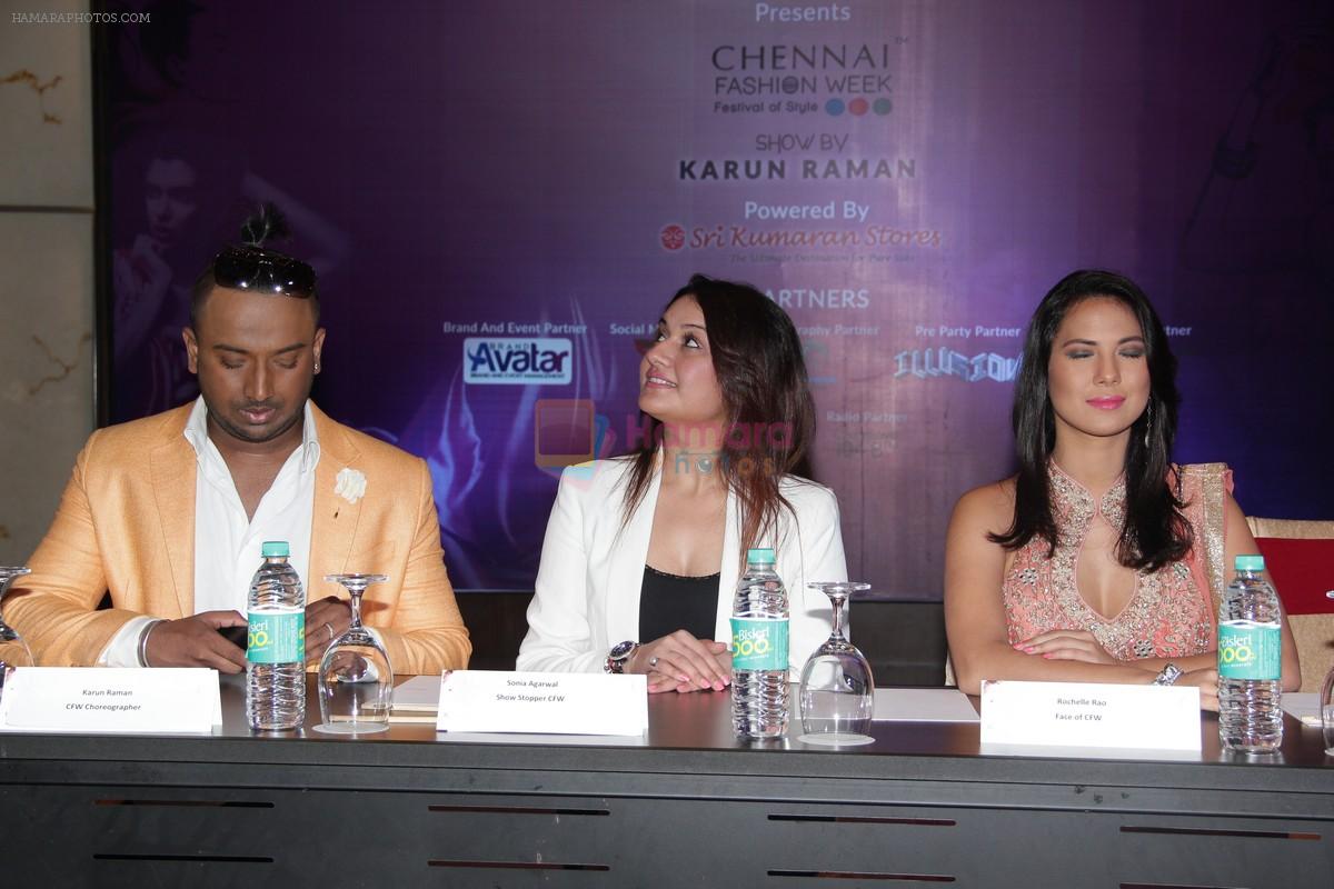 Sonia Agarwal and Rochelle Rao at Chennai Fashion Week press meet on 3rd July 2015