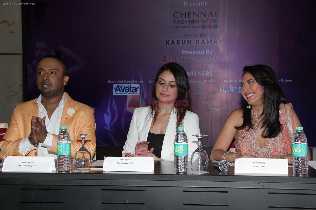Sonia Agarwal and Rochelle Rao at Chennai Fashion Week press meet on 3rd July 2015