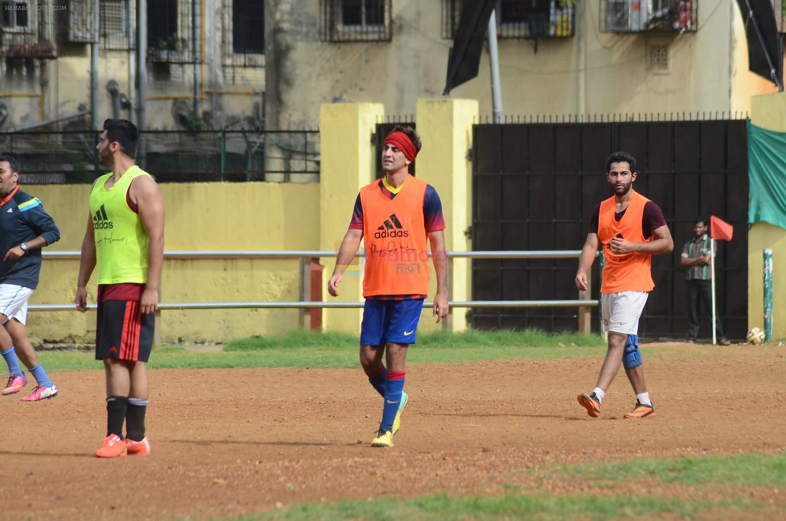 Arjun Kapoor, Ranbir Kapoor snapped at a friendly soccer match in Mumbai on 5th July 2015