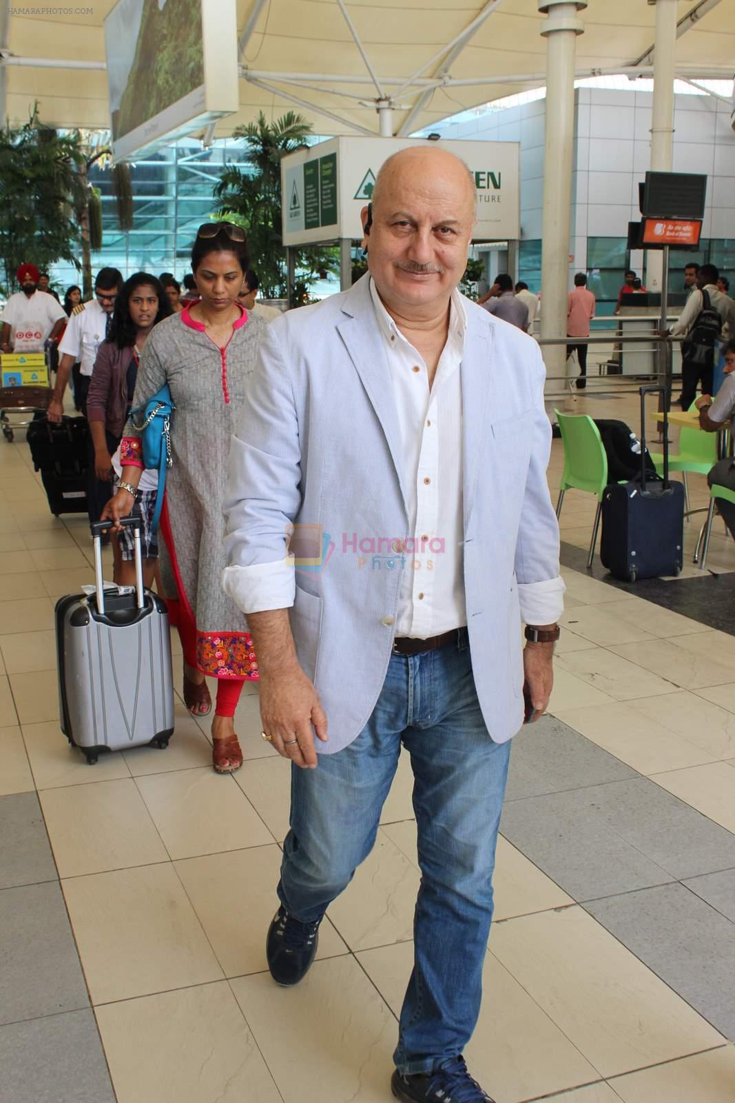 Anupam Kher snapped at airport  on 10th July 2015