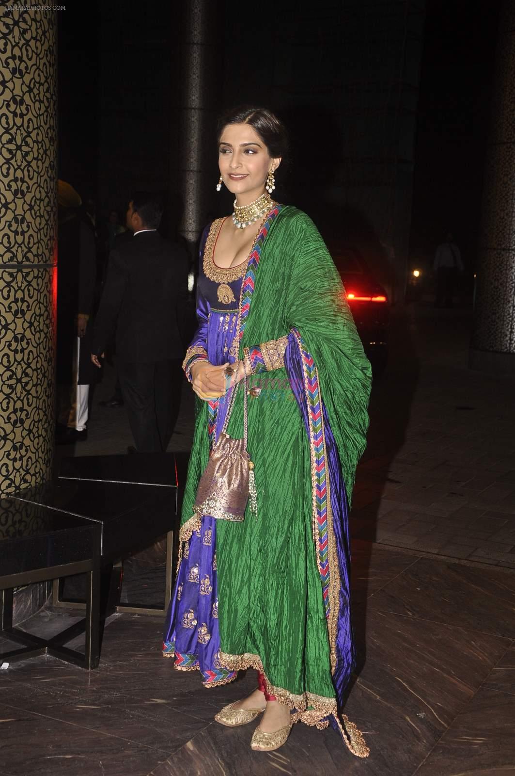 Sonam Kapoor at Shahid Kapoor and Mira Rajput's wedding reception in Mumbai on 12th July 2015