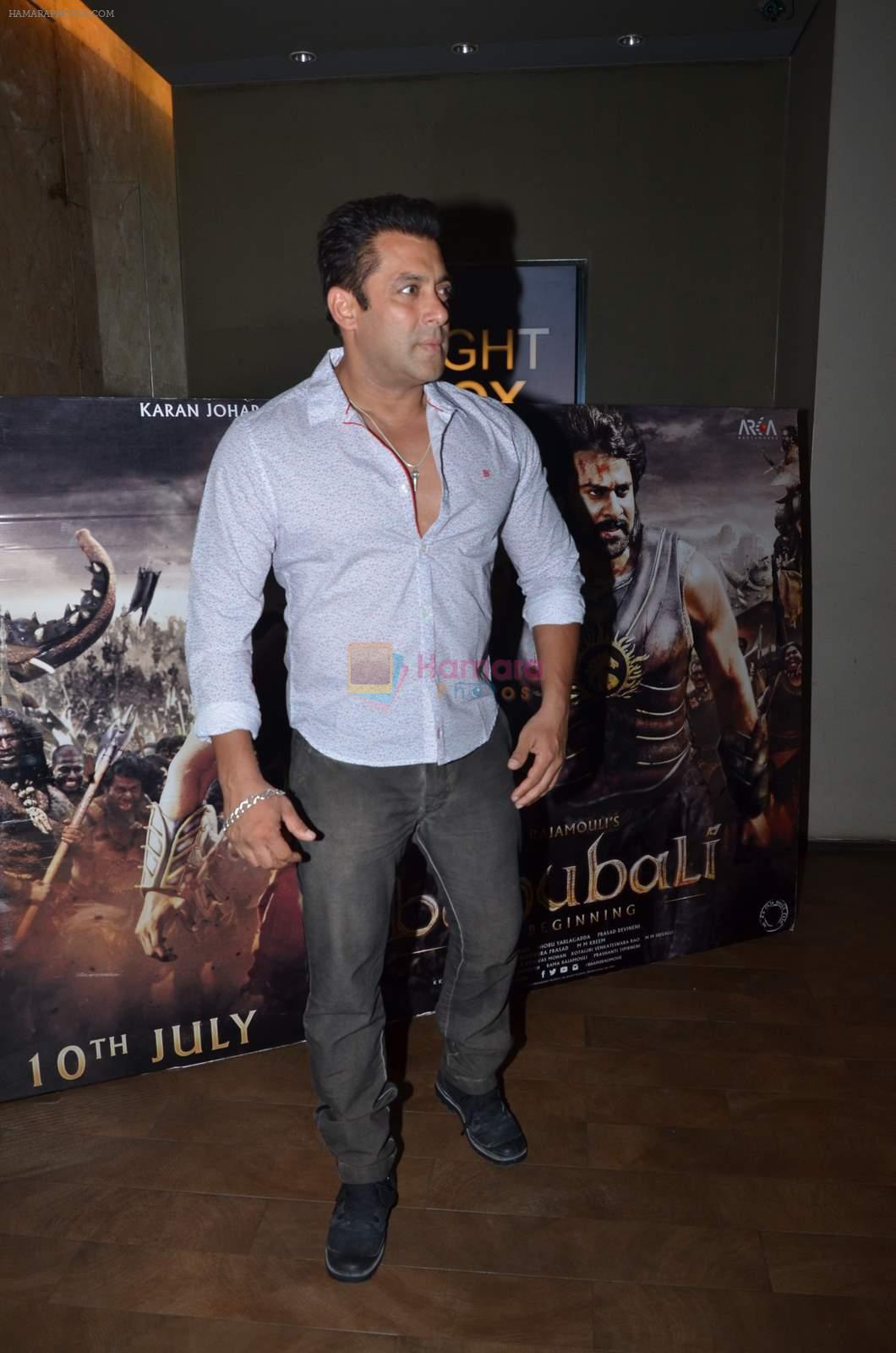 Salman Khan at Bahubali screening in Lightbox on 12th July 2015