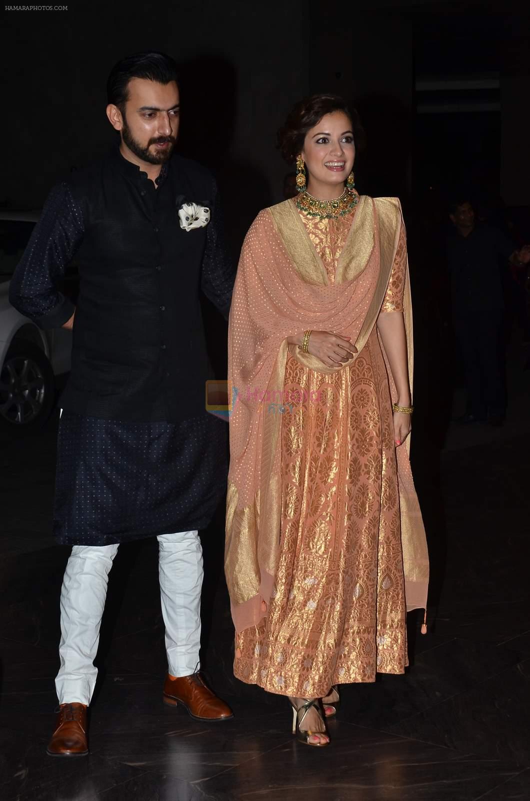 Dia Mirza at Shahid Kapoor and Mira Rajput's wedding reception in Mumbai on 12th July 2015