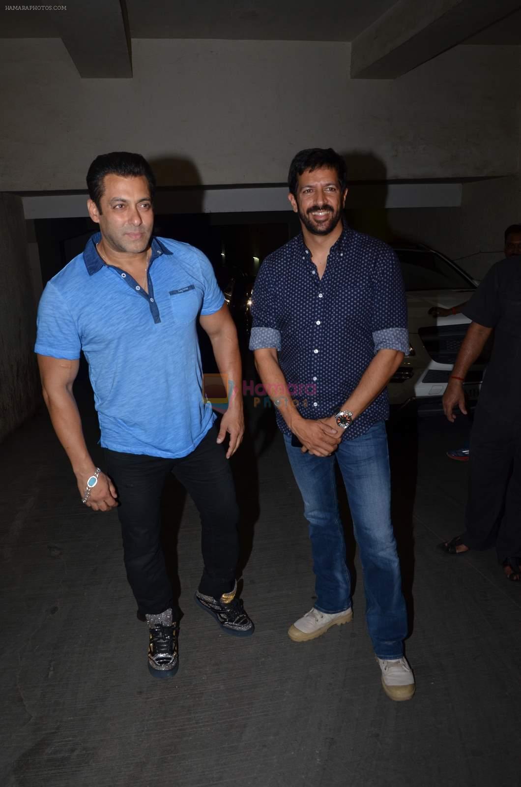 Salman Khan, Kabir Khan at Salman Khan's Bajrangi Bhaijaan screening in Lightbox on 13th July 2015