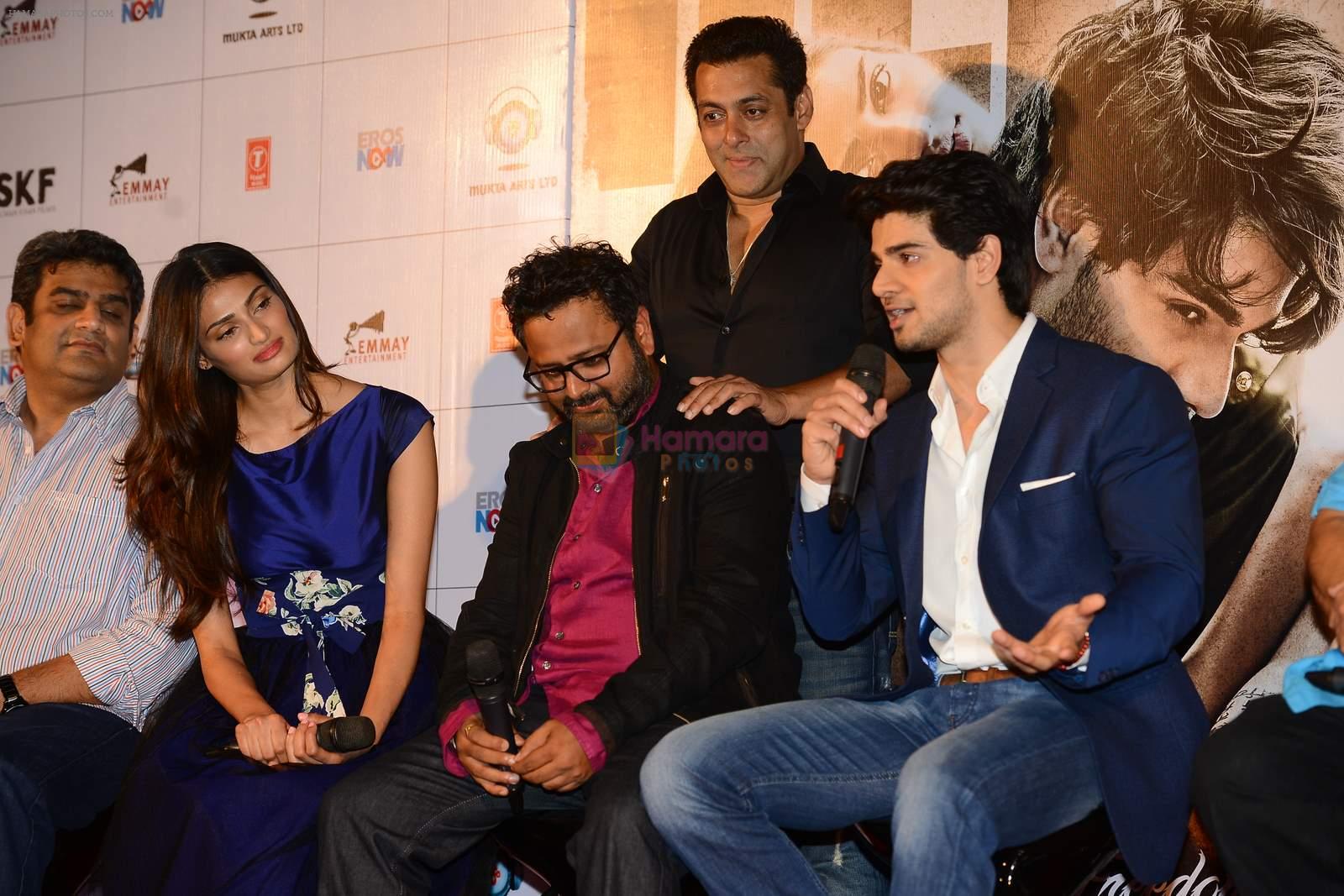 Salman Khan, Suraj Pancholi, Athiya Shetty, Nikhil Advani at Hero Tralier Launch on 16th July 2015