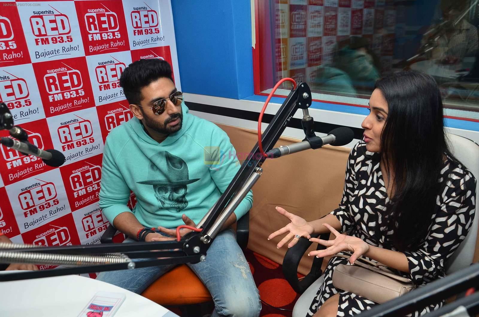 Abhishek Bachchan, Asin Thottumkal at Radio Mirchi studio for promotion of their film All is well in Lower Parel on 20th july 2015