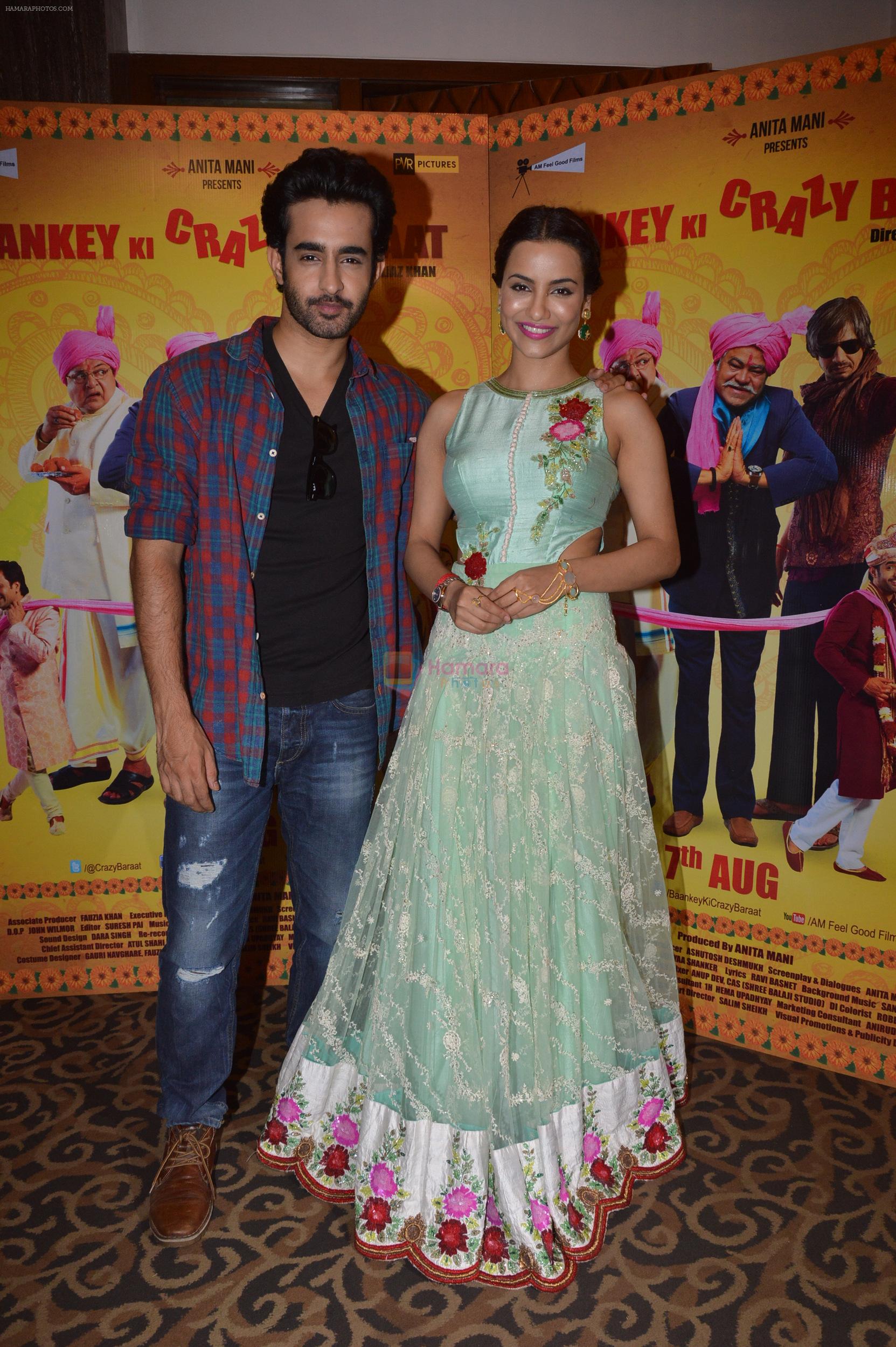 Tia Bajpai, Satyajeet Dubey at film Baankey Ki Crazy Baraat press meet in Mumbai on Monday, July 20th, 2015