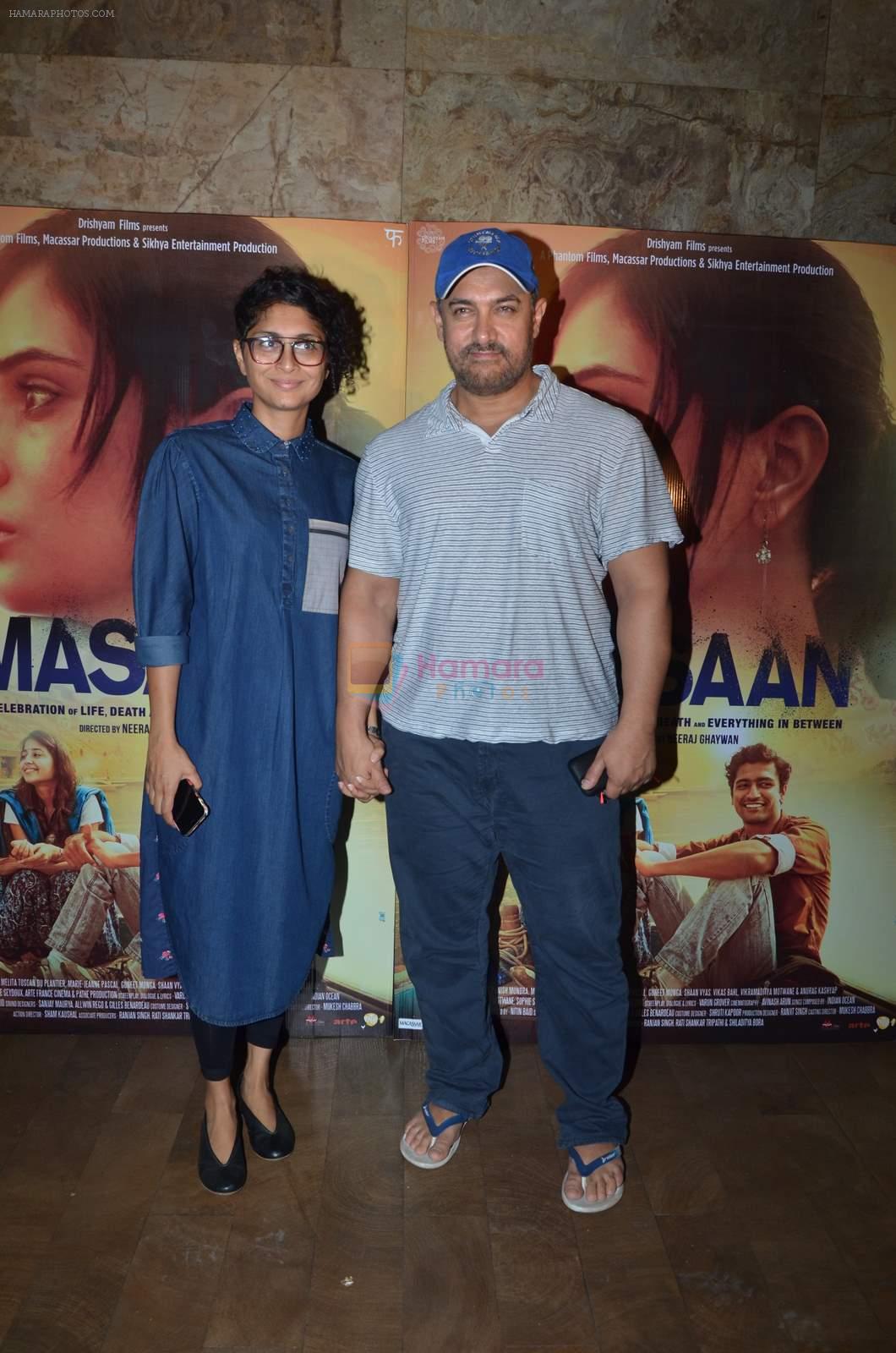 Aamir Khan, Kiran Rao at Masaan screening for Aamir Khan in Mumbai on 26th July 2015