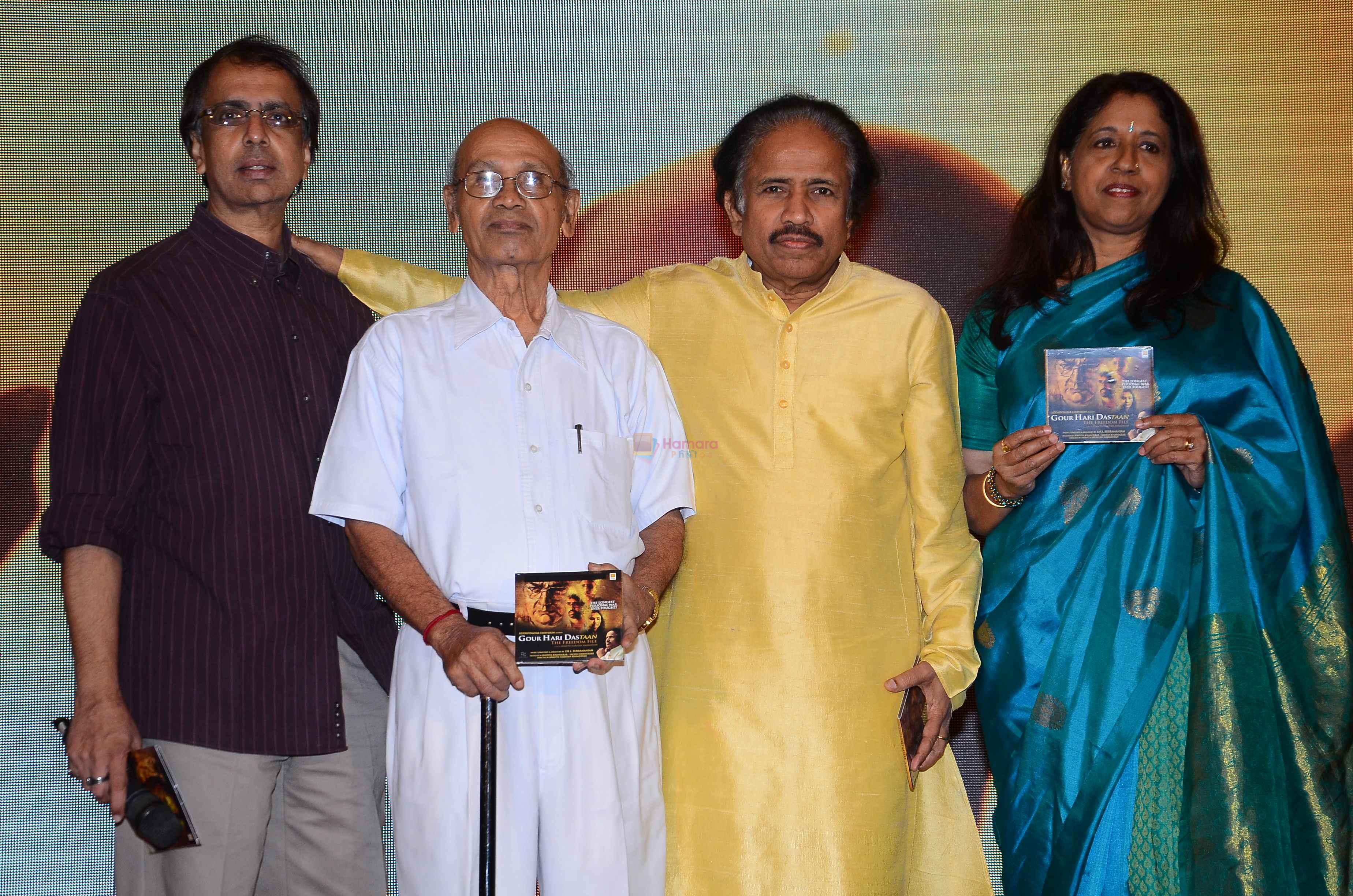 Anant Mahadevan, Kavita Krishnamurthy, L. Subramaniam at the music launch of Gour Hari Dastaan on 31st July 2015